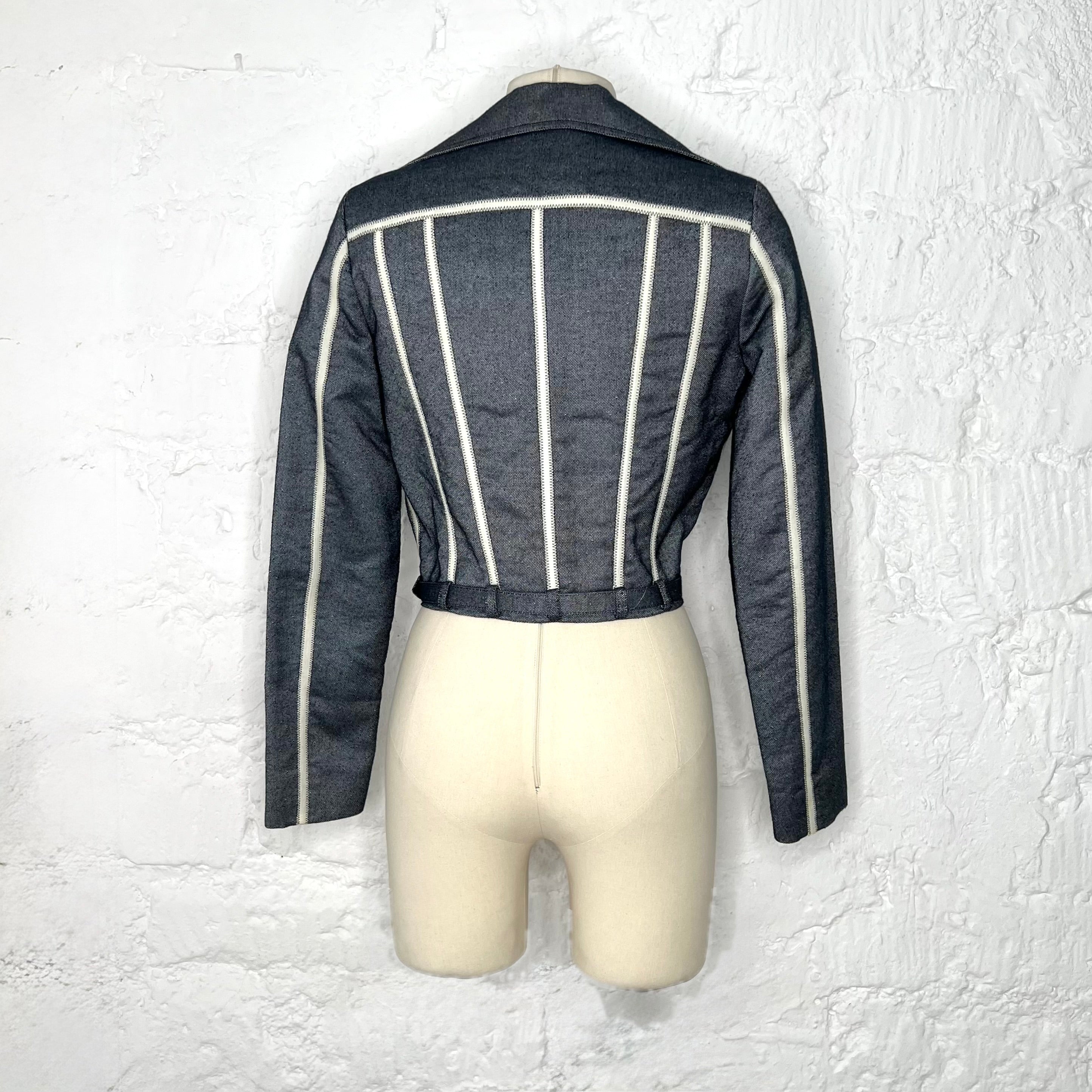 CHRISTIAN DIOR - Blue denim with white stripes jacket