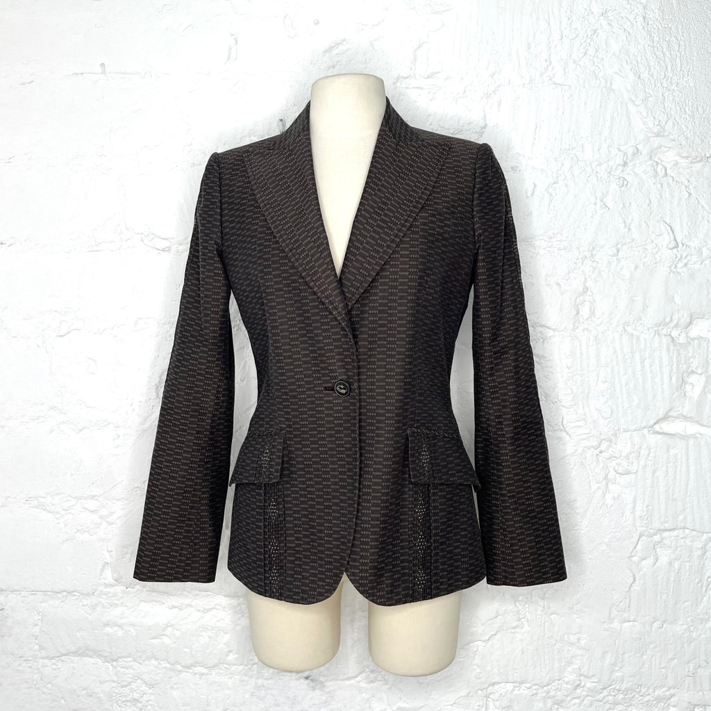 CHRISTIAN DIOR - Brown embroidered blazer