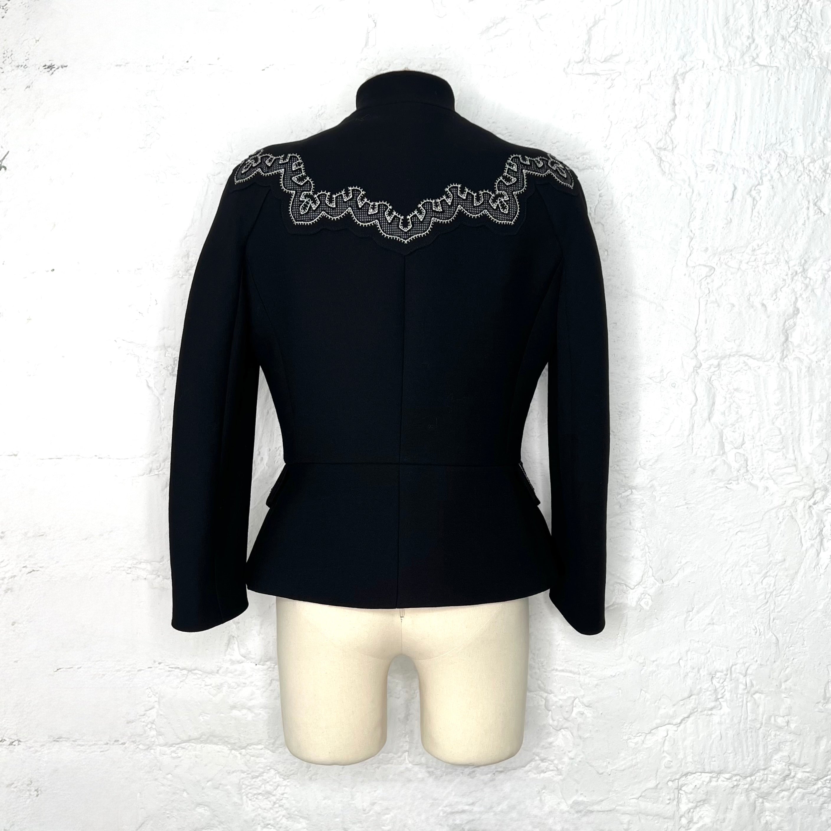 CHRISTIAN DIOR - Black with white embroidery jacket