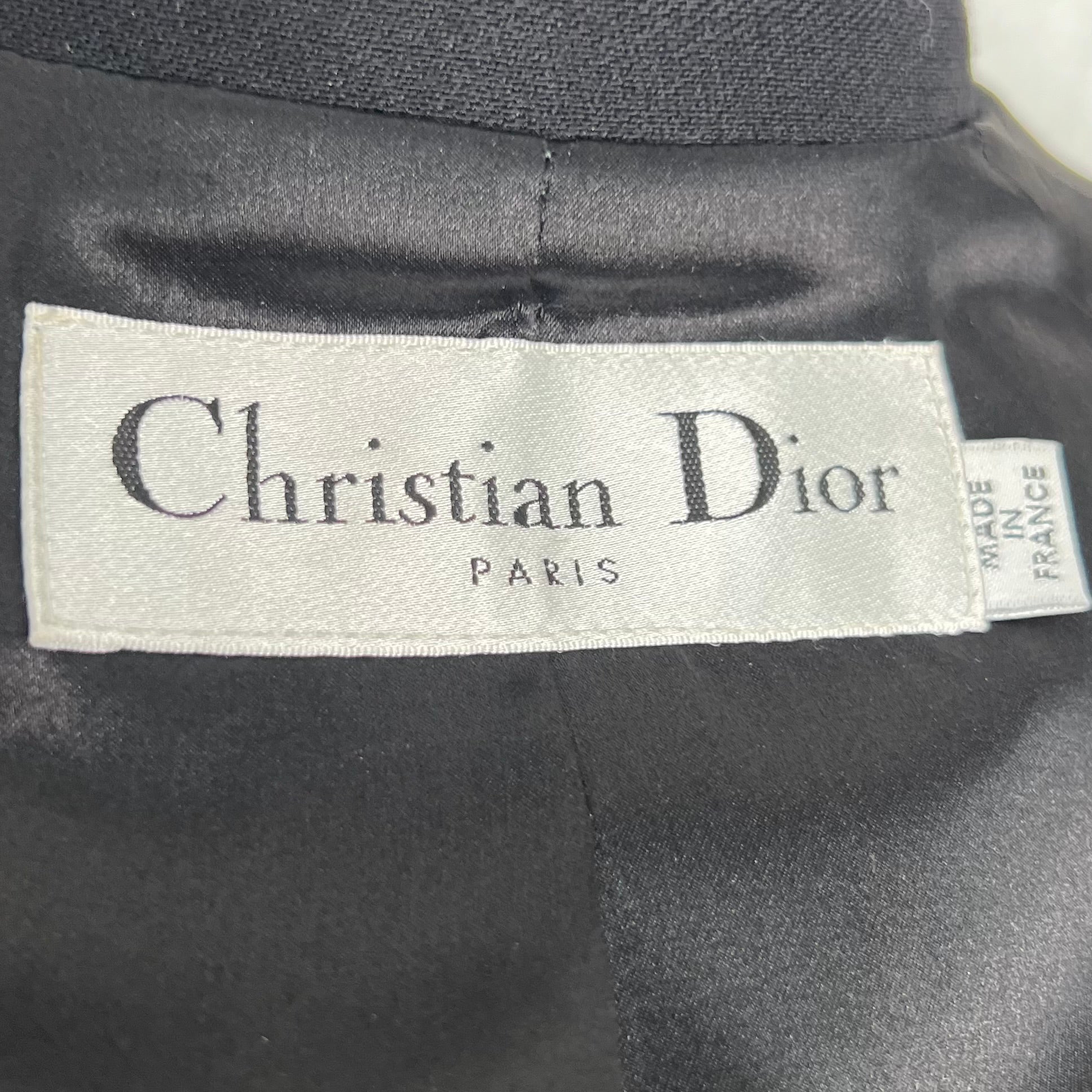 CHRISTIAN DIOR - Black with white embroidery jacket