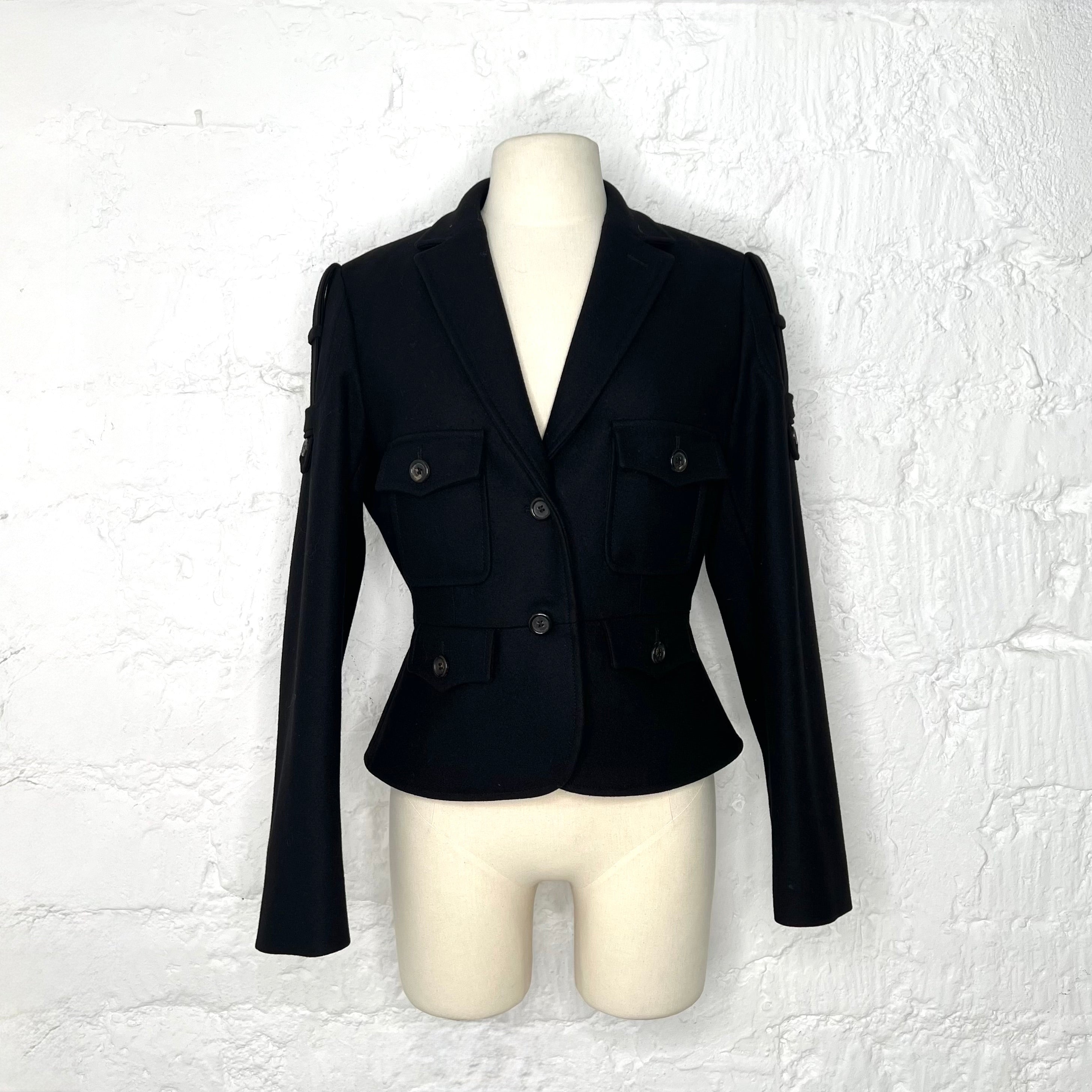 YVES SAINT LAURENT - Black classic military jacket