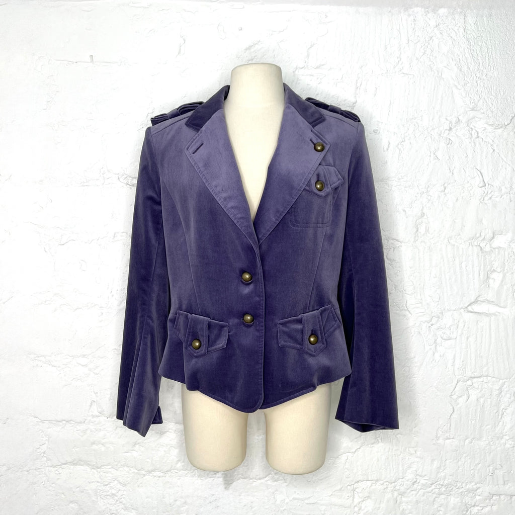 YVES SAINT LAURENT - Purple velvet military jacket