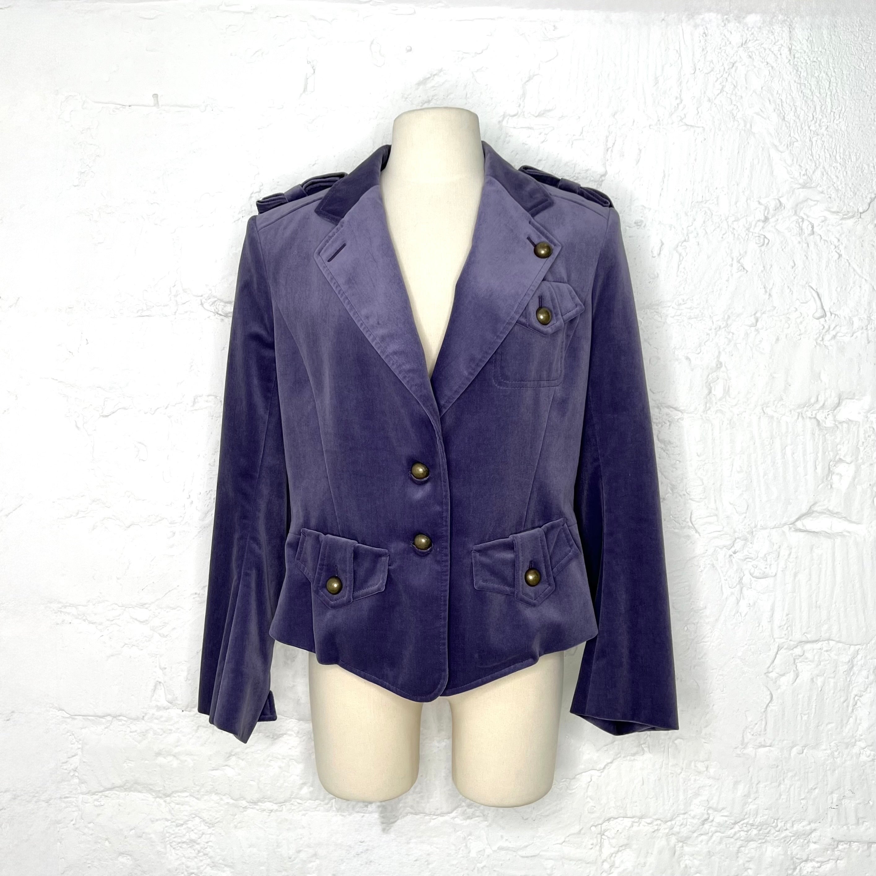 YVES SAINT LAURENT - Purple velvet military jacket