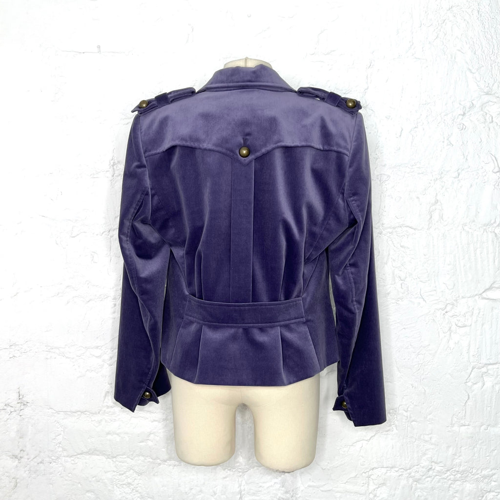 YVES SAINT LAURENT - Purple velvet military jacket