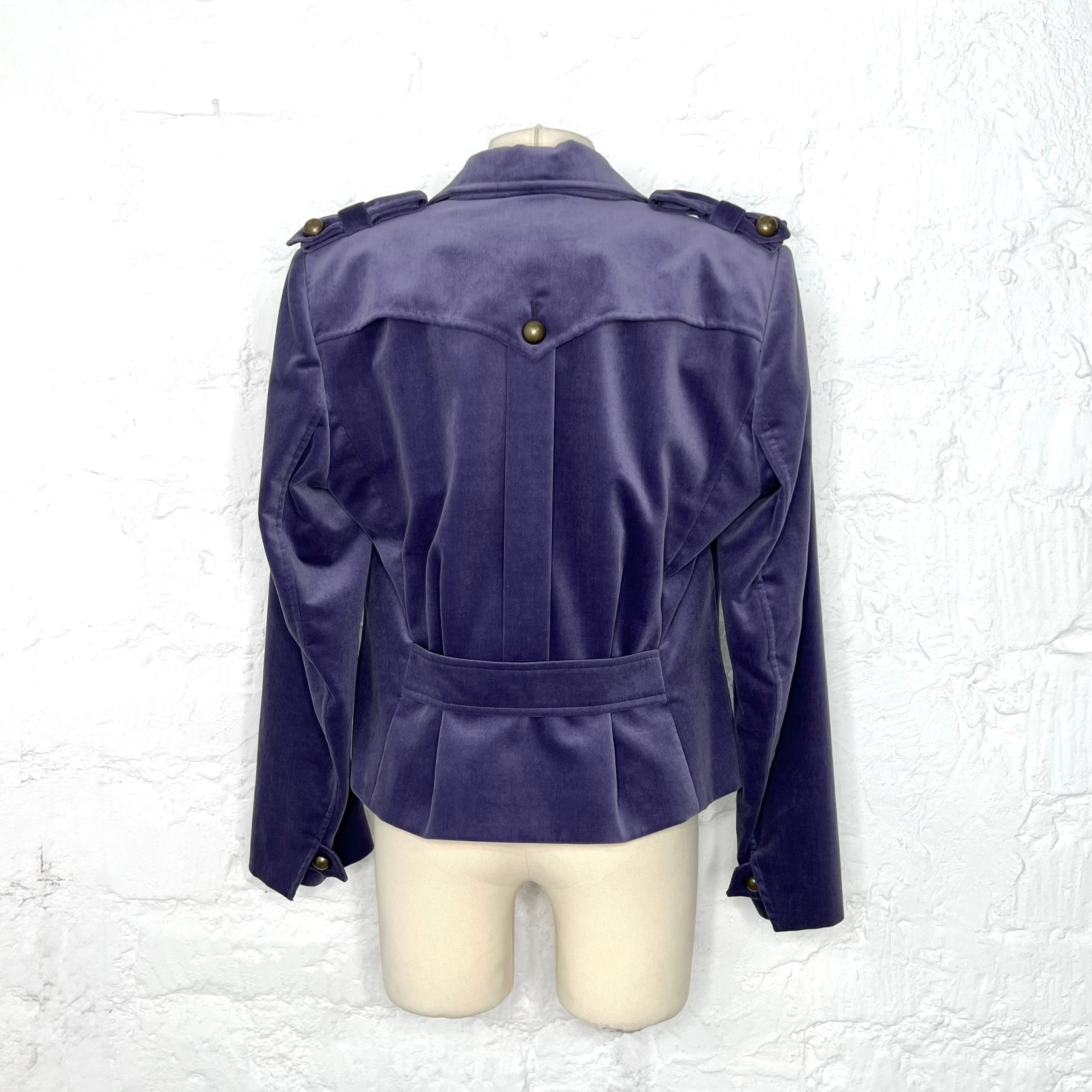 YVES SAINT LAURENT - Purple velvet military jacket