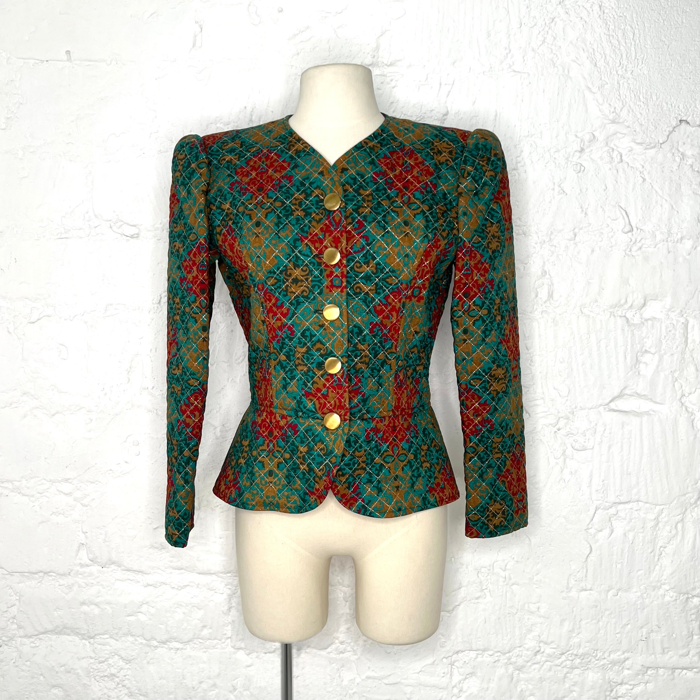 YVES SAINT LAURENT - Multicolor printed patted jacket