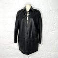 YVES SAINT LAURENT - Black lace up textured dress shirt