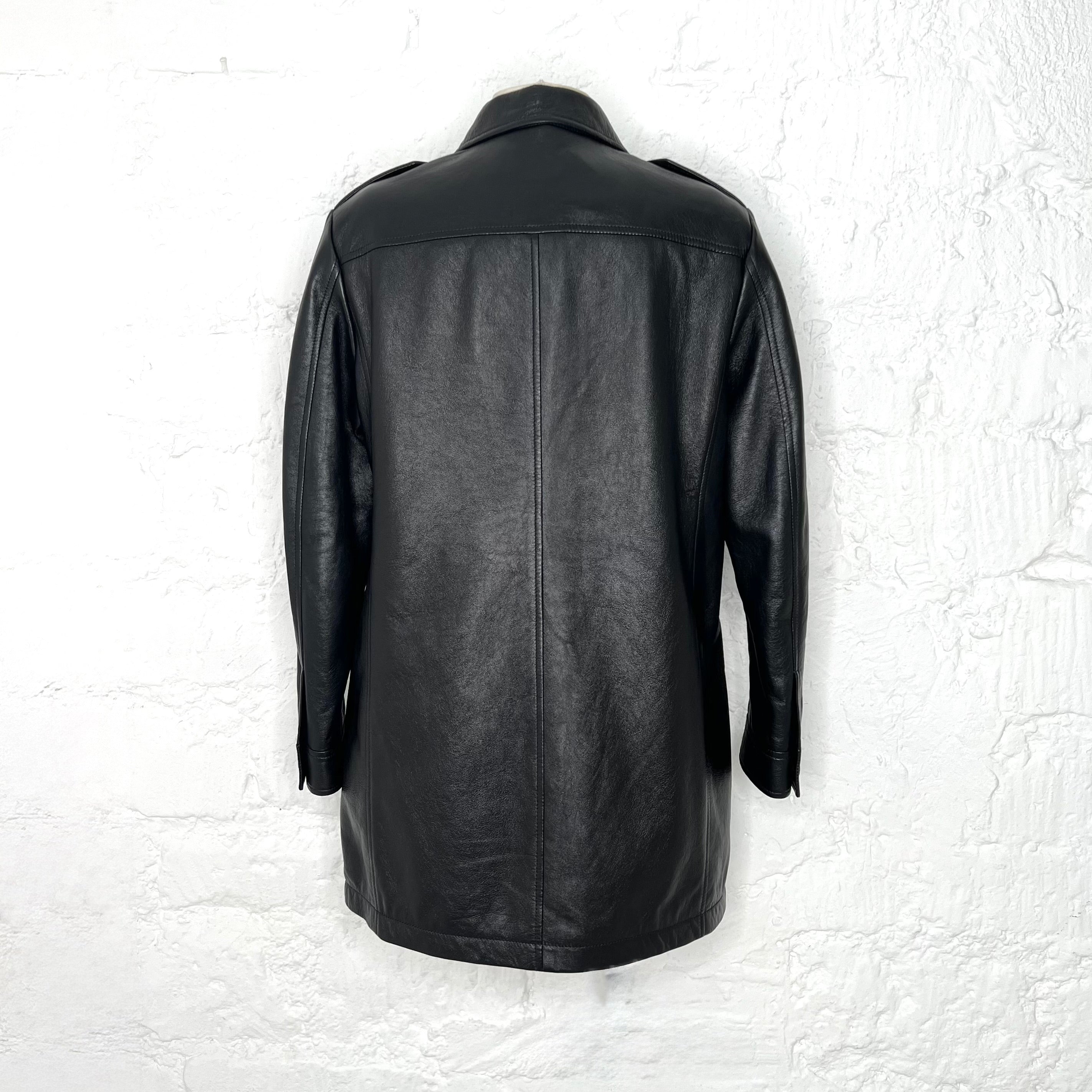 YVES SAINT LAURENT - Black lace up textured dress shirt