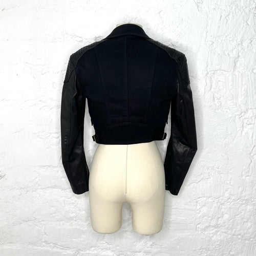 BURBERRY - Black leather perfecto jacket
