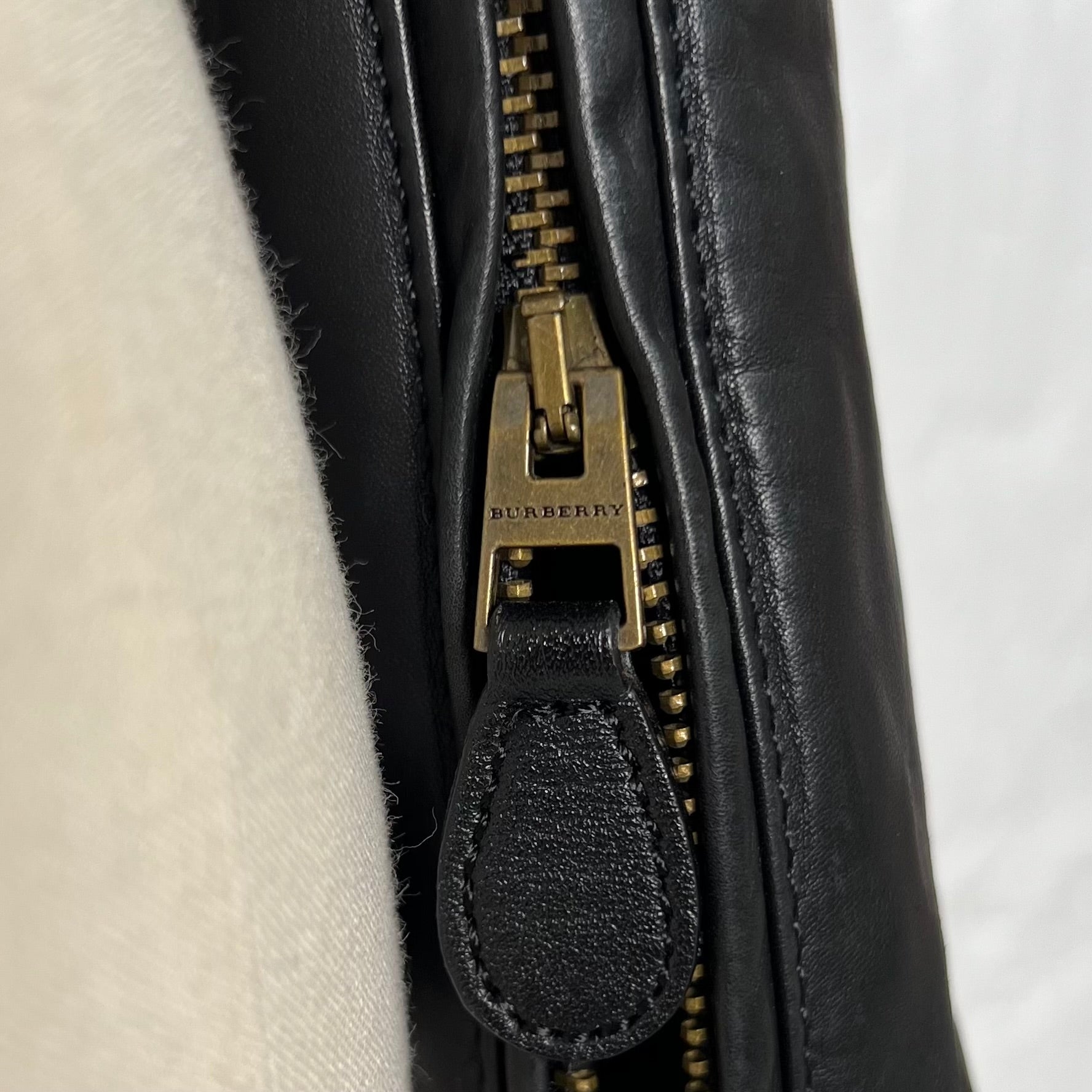 BURBERRY - Black leather perfecto jacket