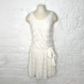 JHON GALLIANO - White asymetrical pleated bow dress