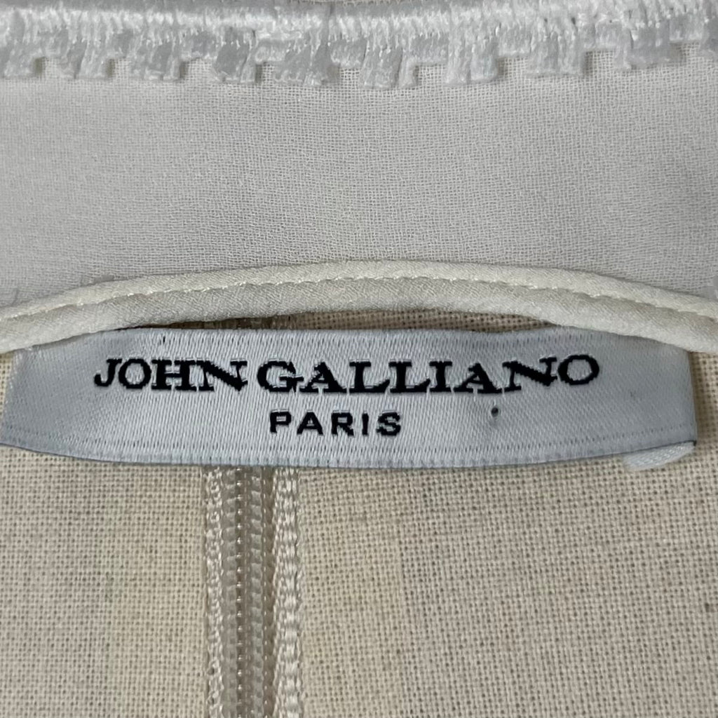 JHON GALLIANO - White asymetrical pleated bow dress