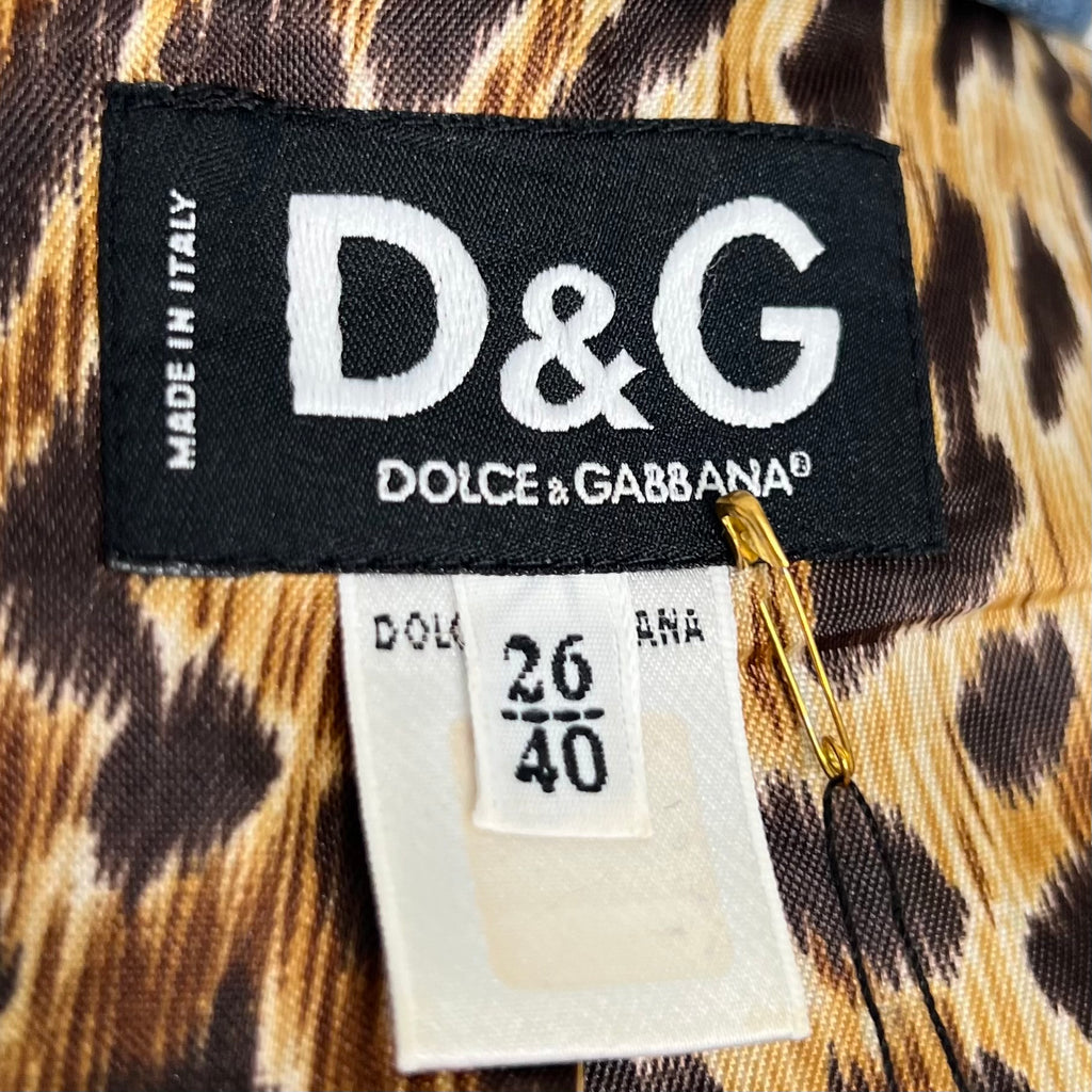 DOLCE & GABANNA - Beige and denim tweed jacket