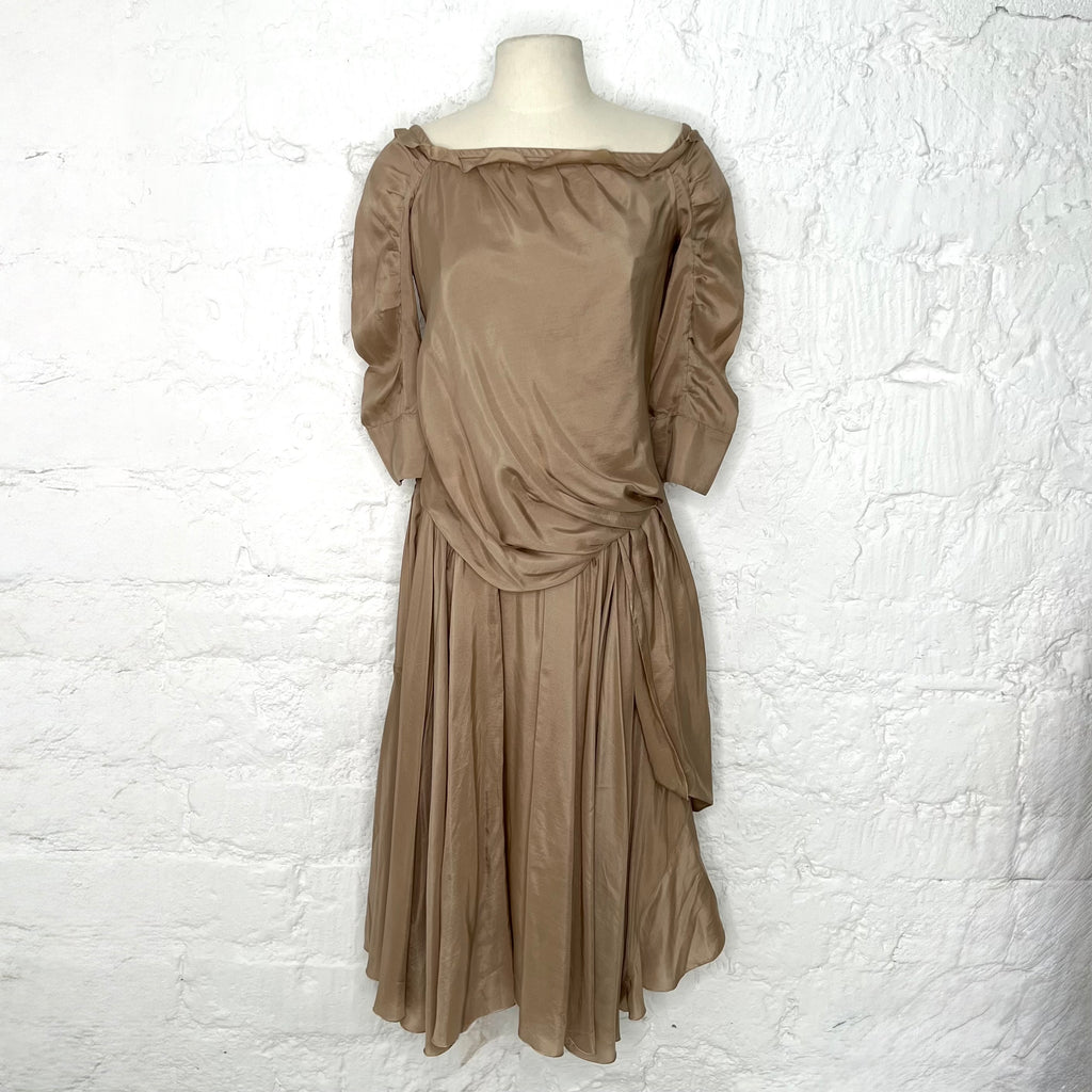 LOUIS VUITTON - Beige sand drapped dress