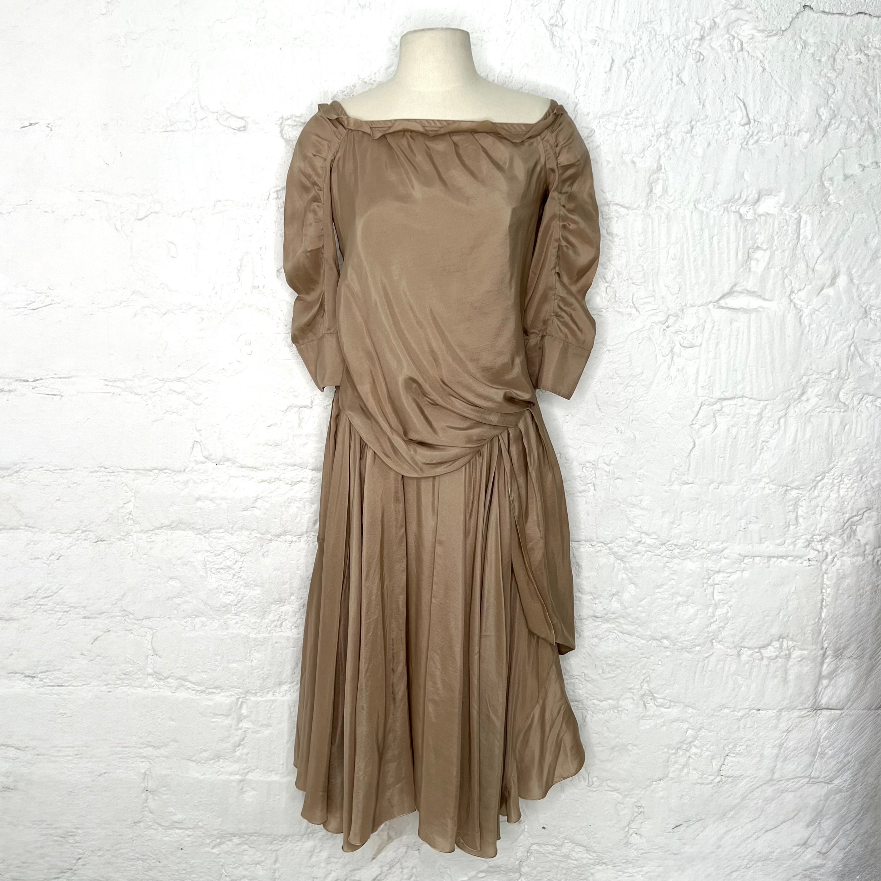 LOUIS VUITTON - Beige sand drapped dress