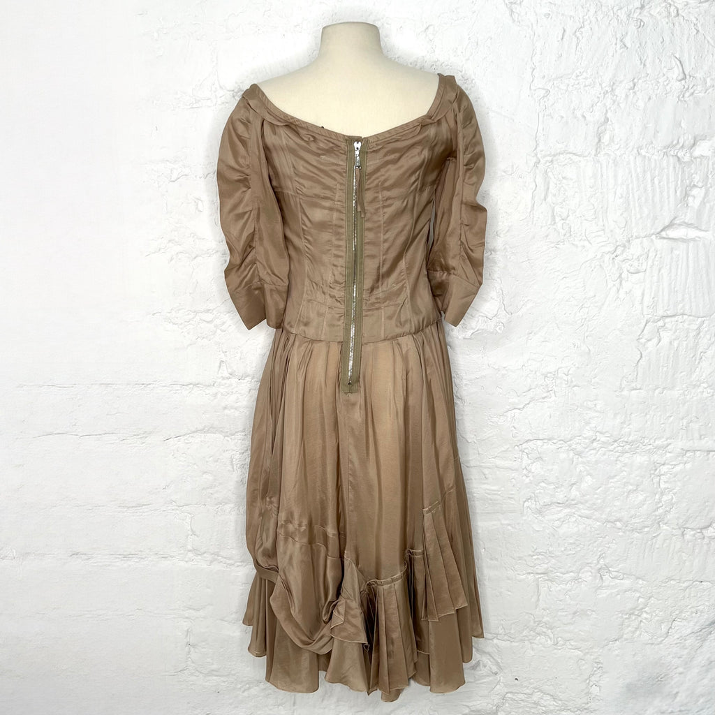 LOUIS VUITTON - Beige sand drapped dress