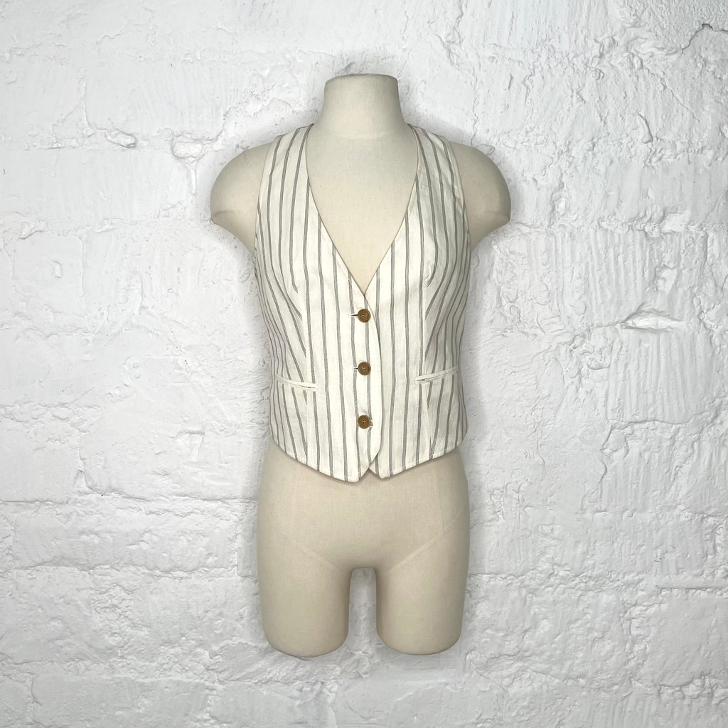 JEAN PAUL GAULTIER - Cream pinstripe trousers and bolero set