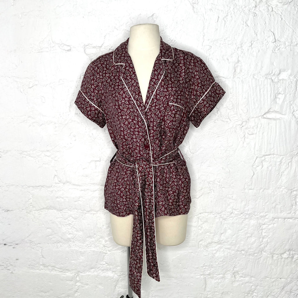 DOLCE & GABANNA - Burgundy 70's style printed shirt