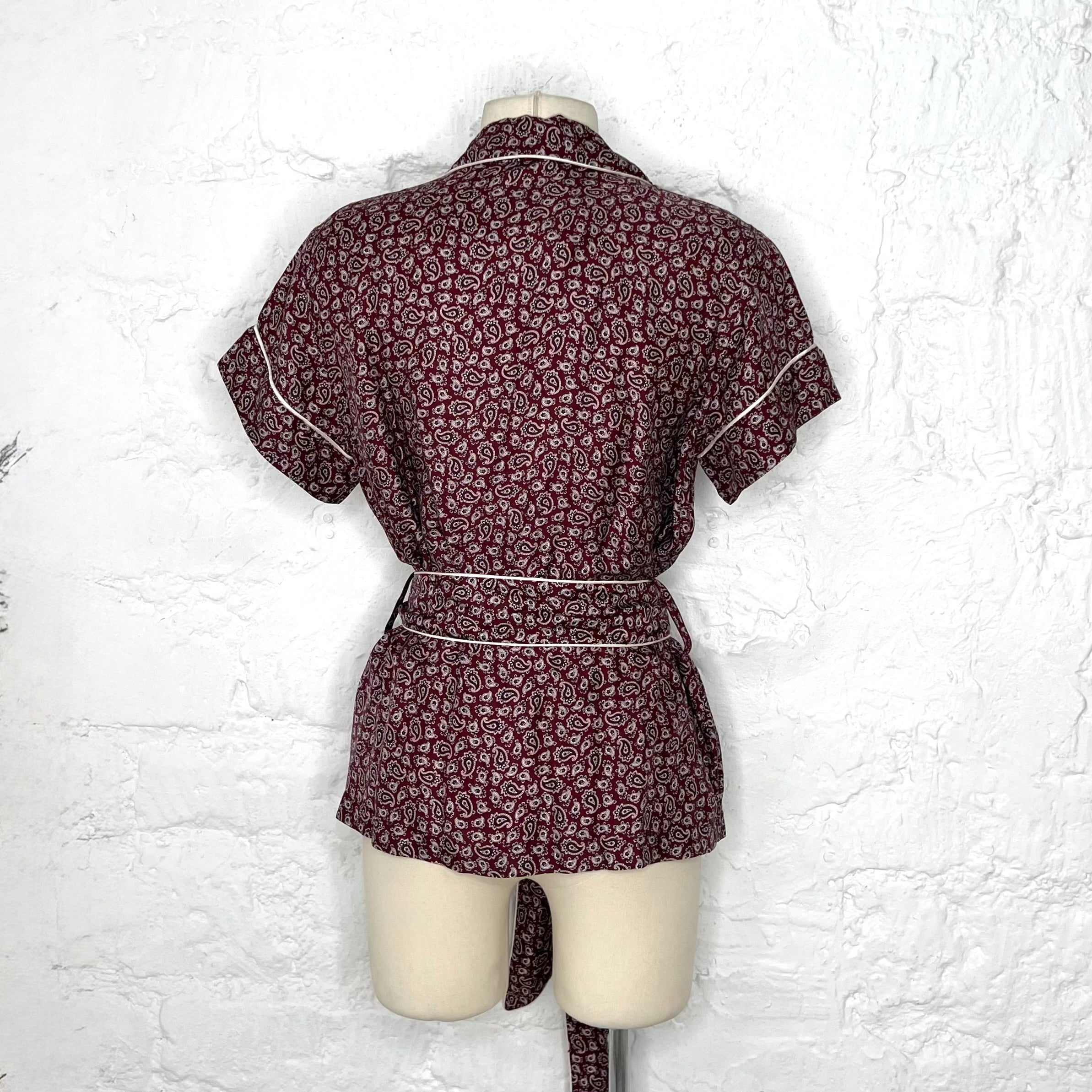 DOLCE & GABANNA - Burgundy 70's style printed shirt
