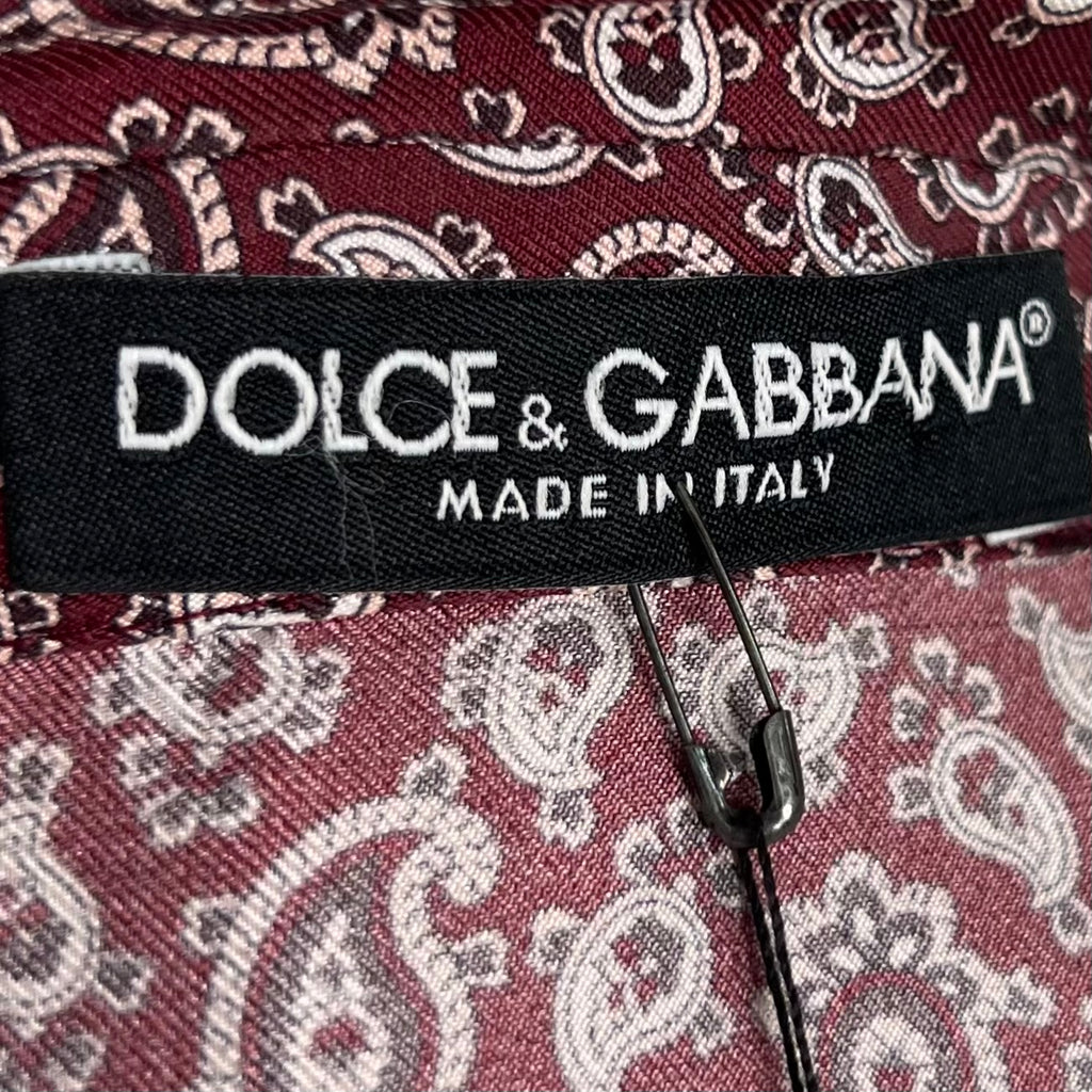 DOLCE & GABANNA - Burgundy 70's style printed shirt