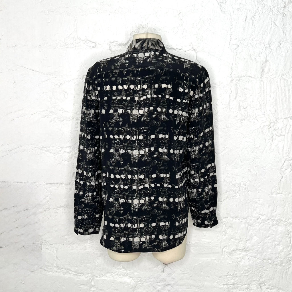 ROBERTO CAVALLI - Black pleat panel printed shirt