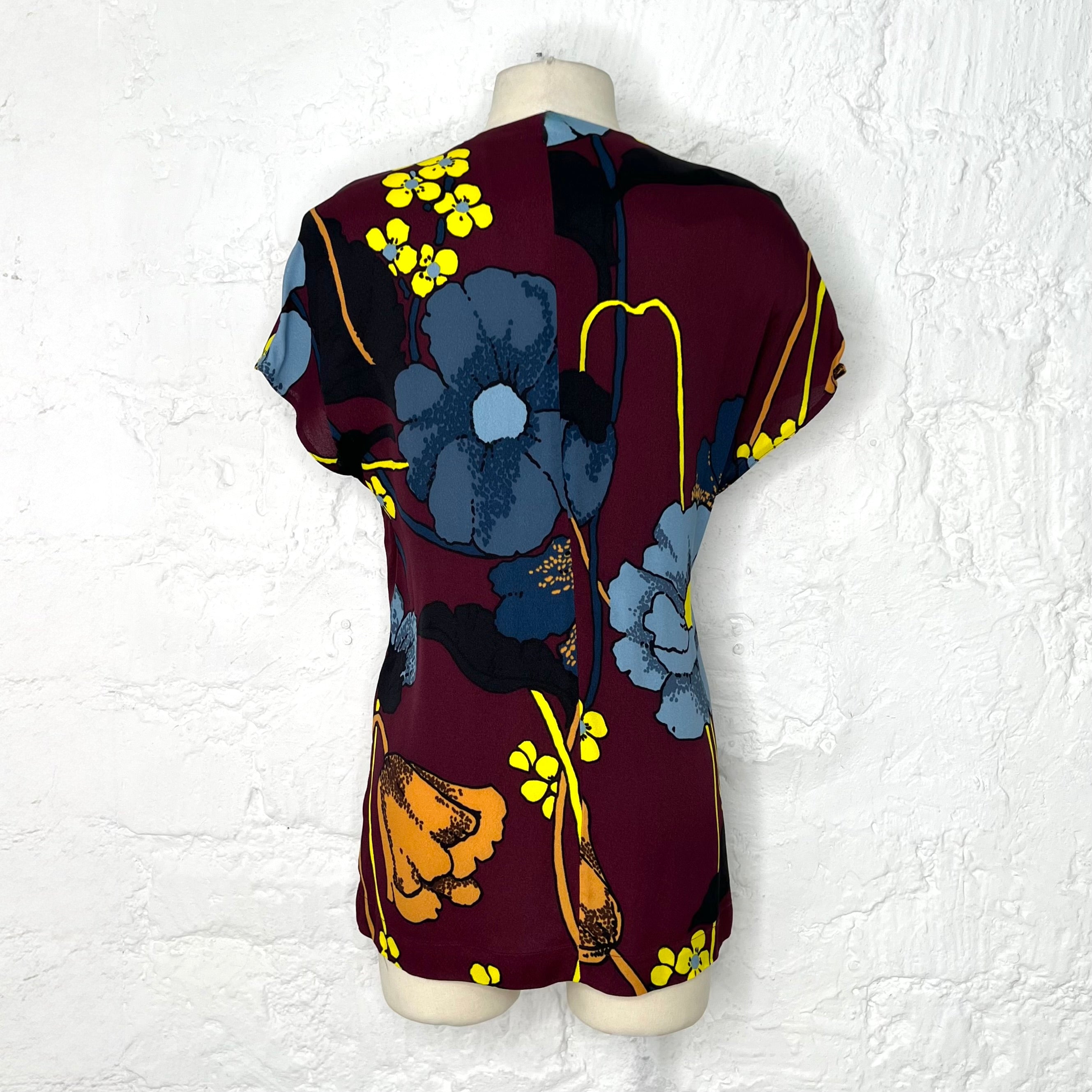 MARNI - Burgundy floral printed top