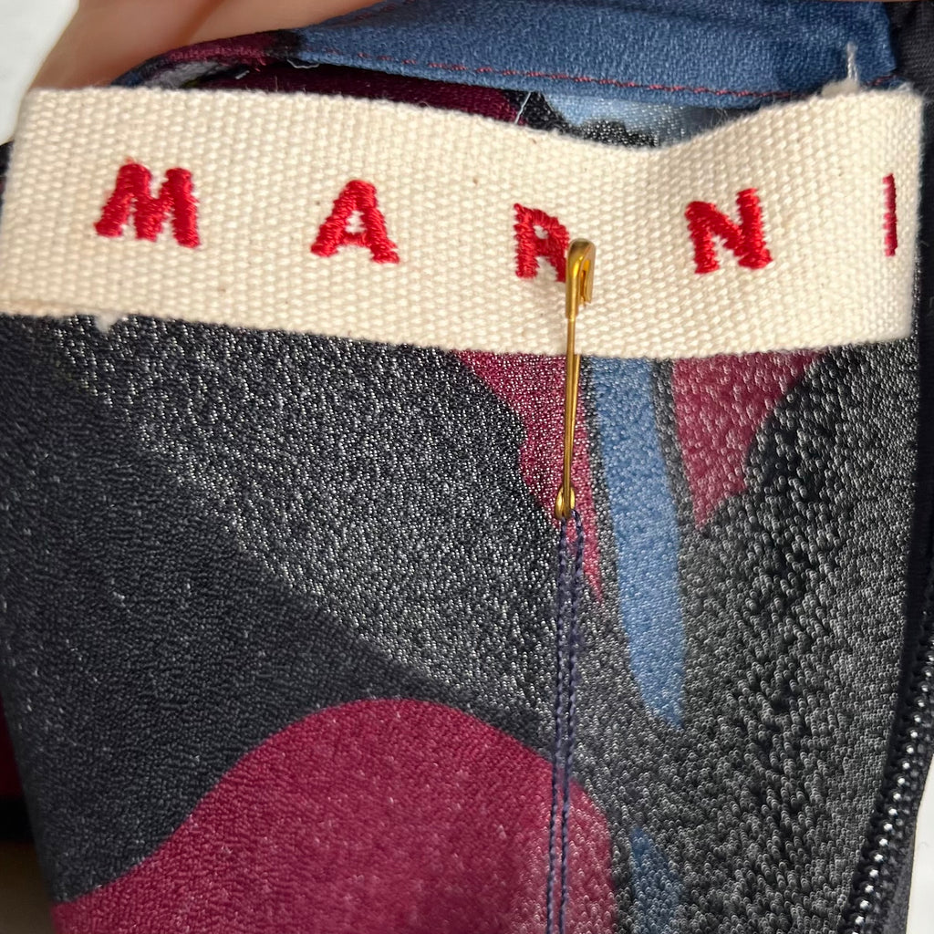 MARNI - Burgundy floral printed top