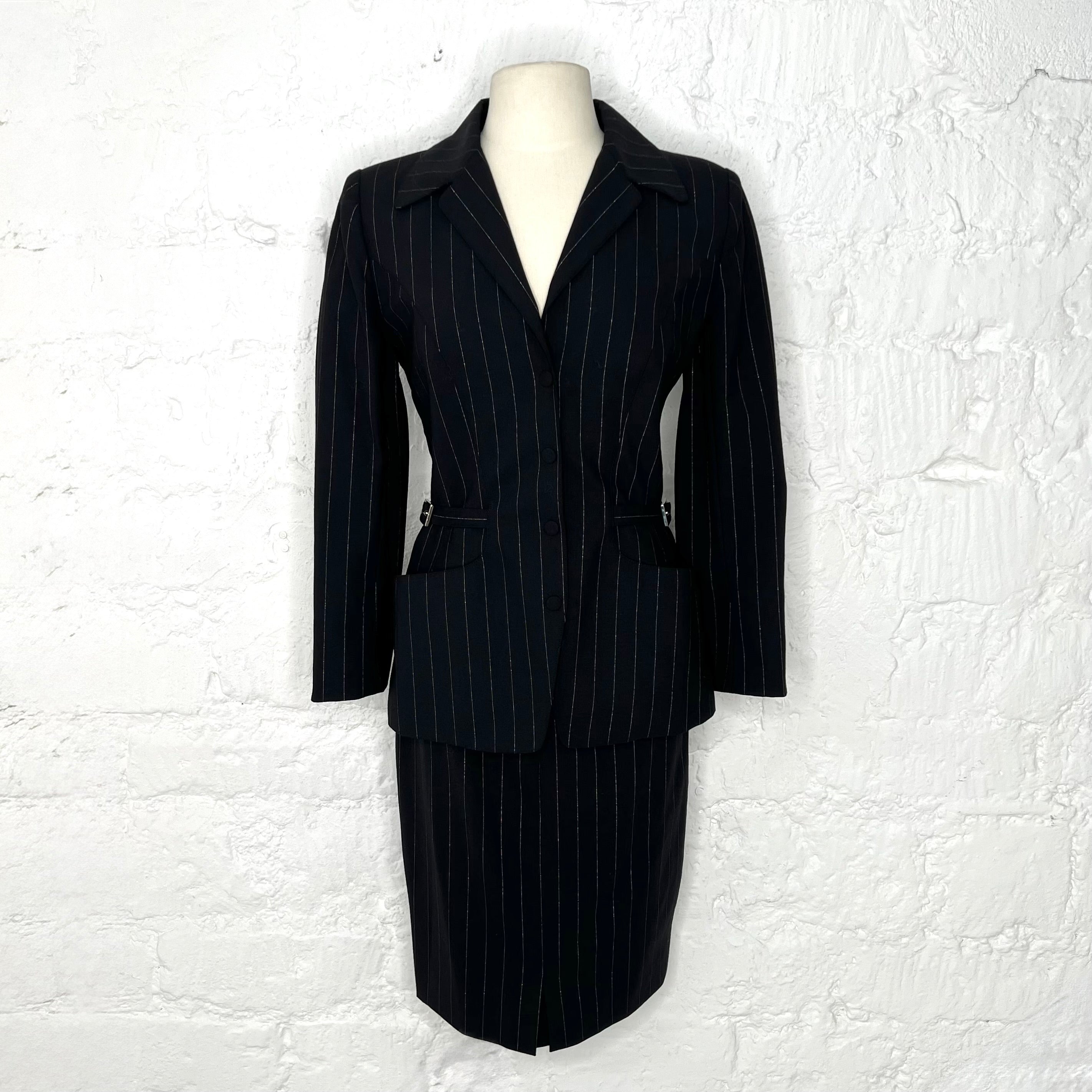 THIERRY MUGLER - Black pinstripe set