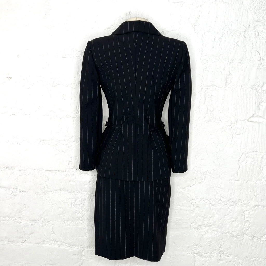 THIERRY MUGLER - Black pinstripe set
