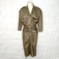 THIERRY MUGLER - Brown and white polka dots dress