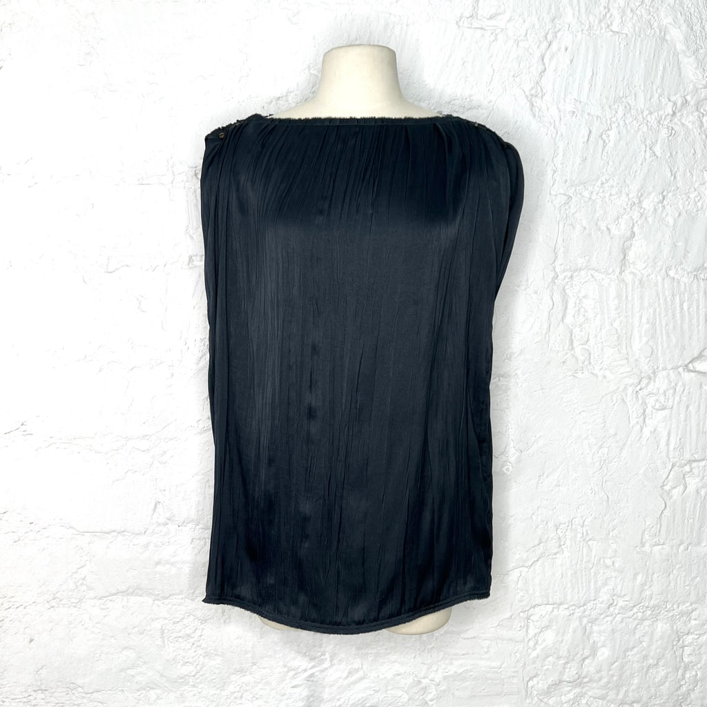 LANVIN - Navy pleated top