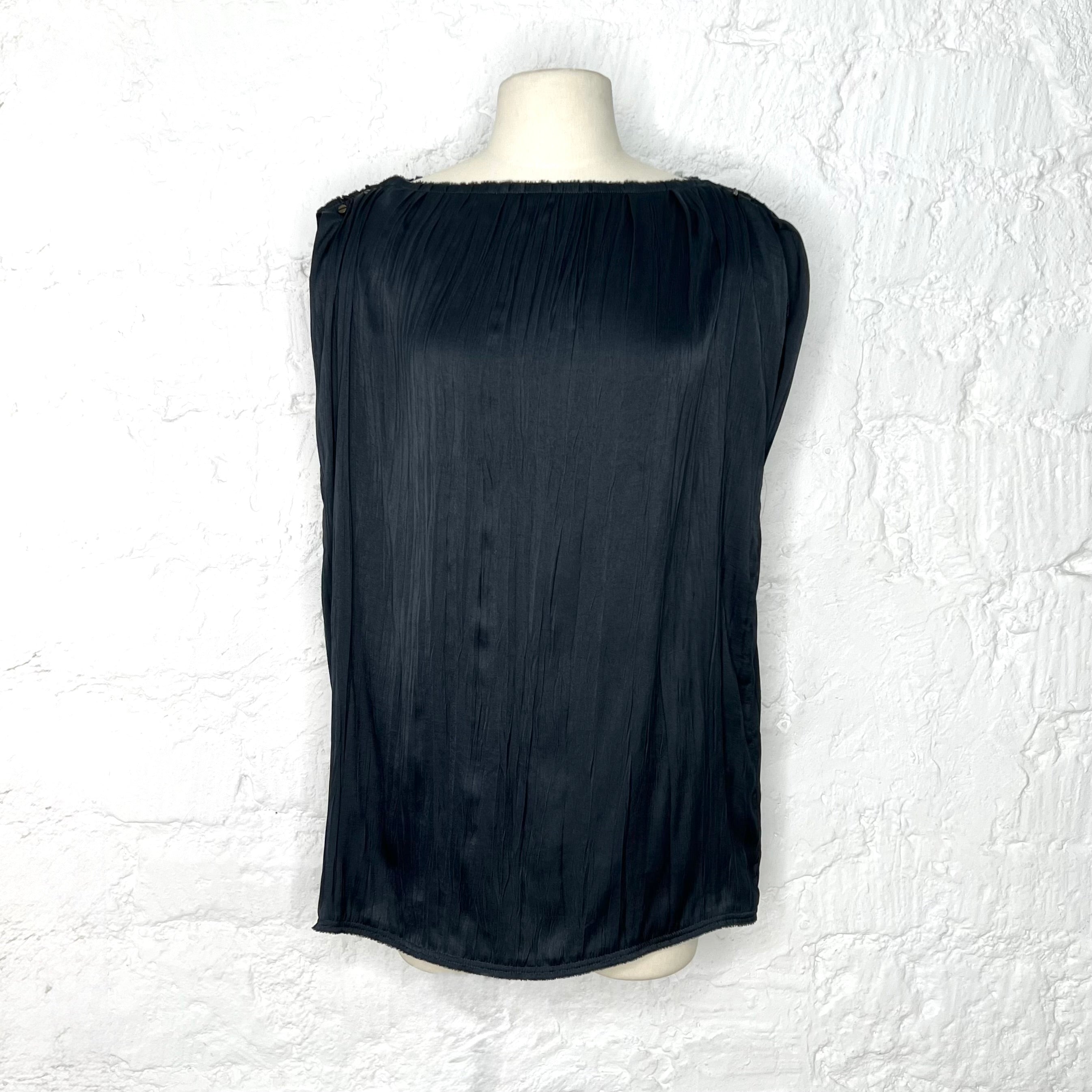 LANVIN - Navy pleated top