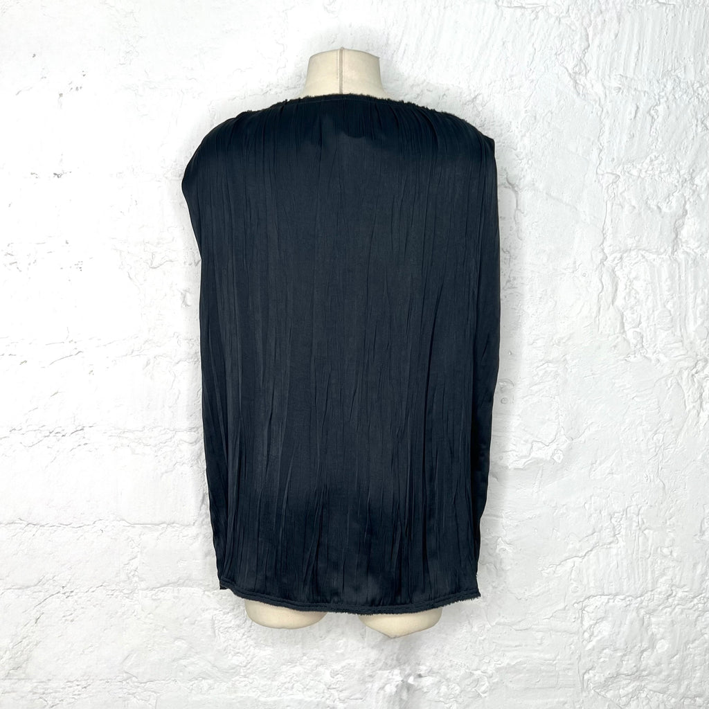 LANVIN - Navy pleated top