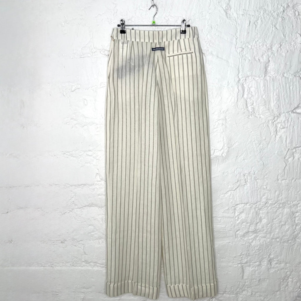 JEAN PAUL GAULTIER - Cream pinstripe trousers
