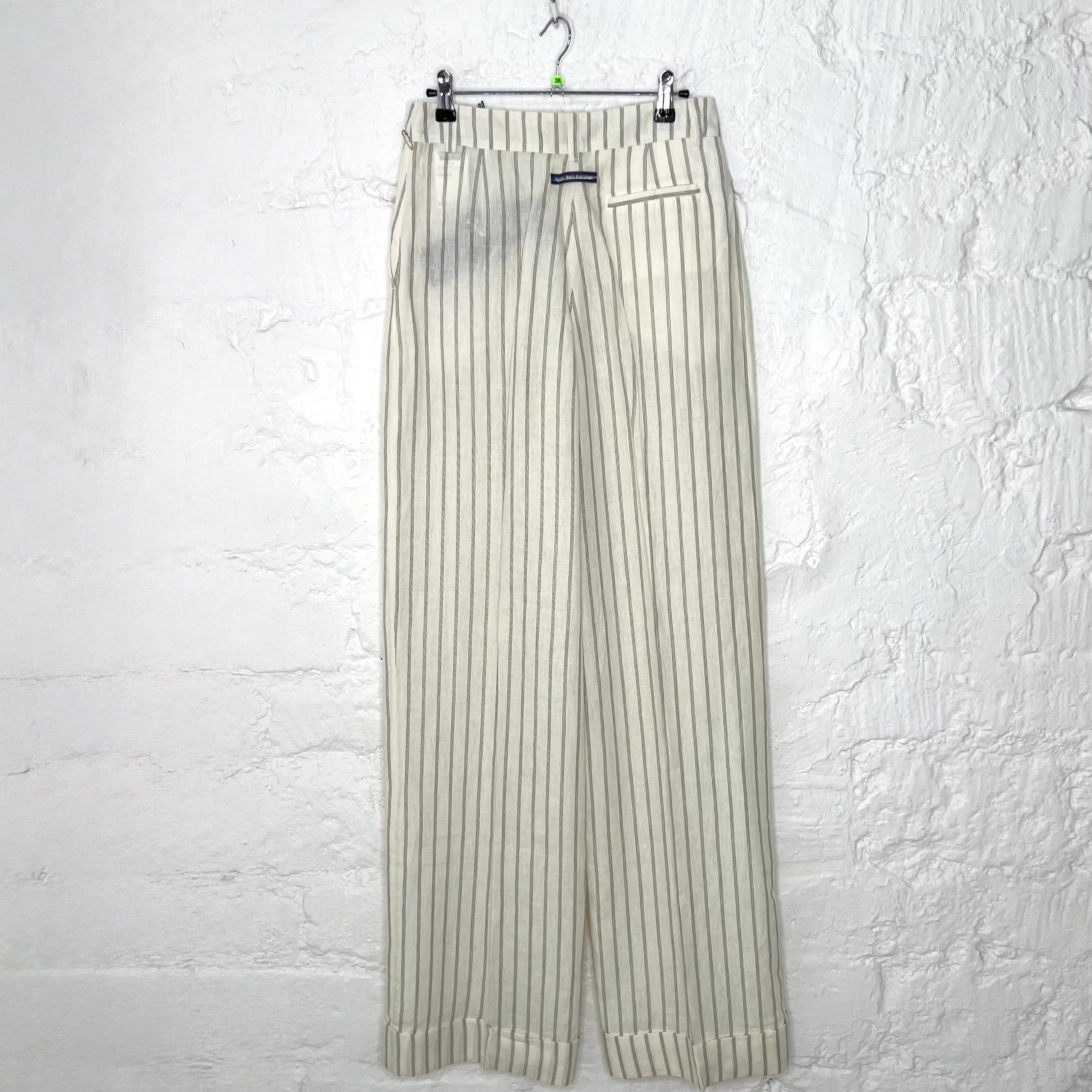 JEAN PAUL GAULTIER - Cream pinstripe trousers
