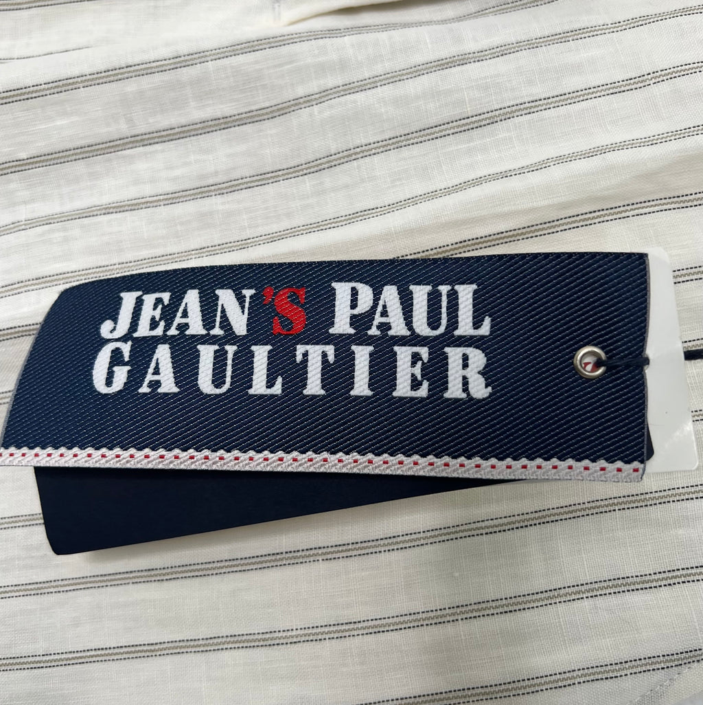 JEAN PAUL GAULTIER - Cream pinstripe trousers