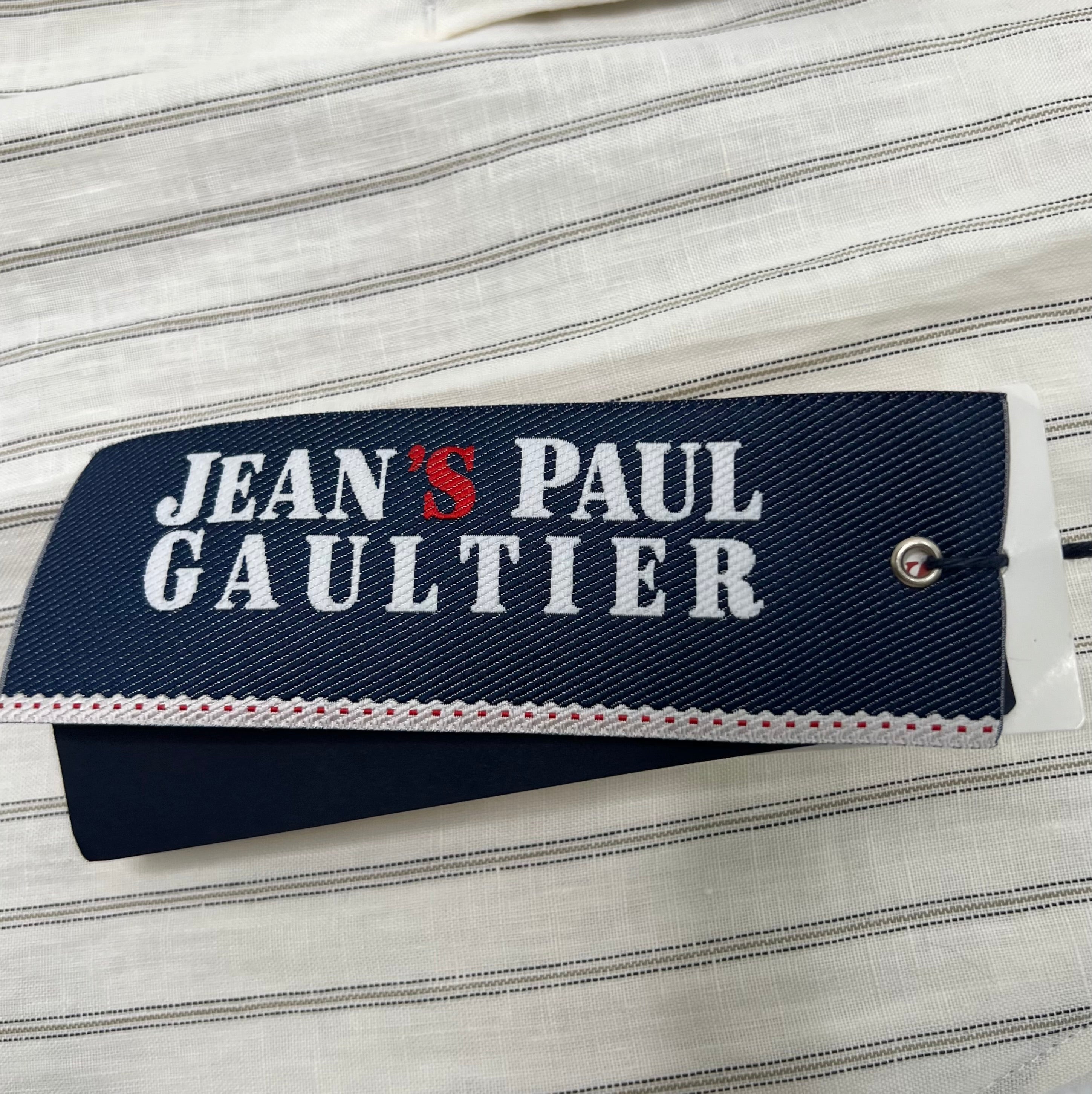 JEAN PAUL GAULTIER - Cream pinstripe trousers