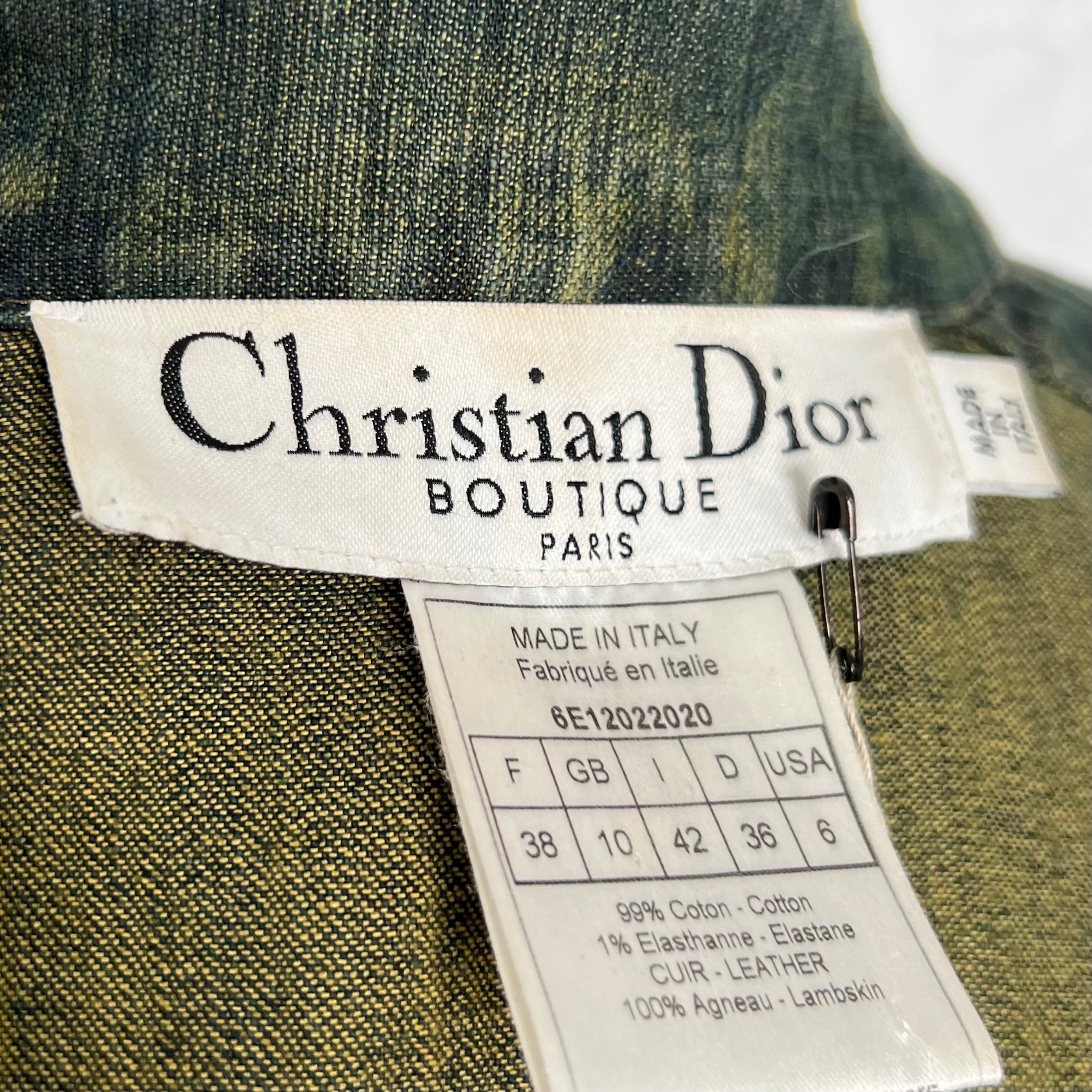 CHRISTIAN DIOR - Blue denim and leather bar jacket