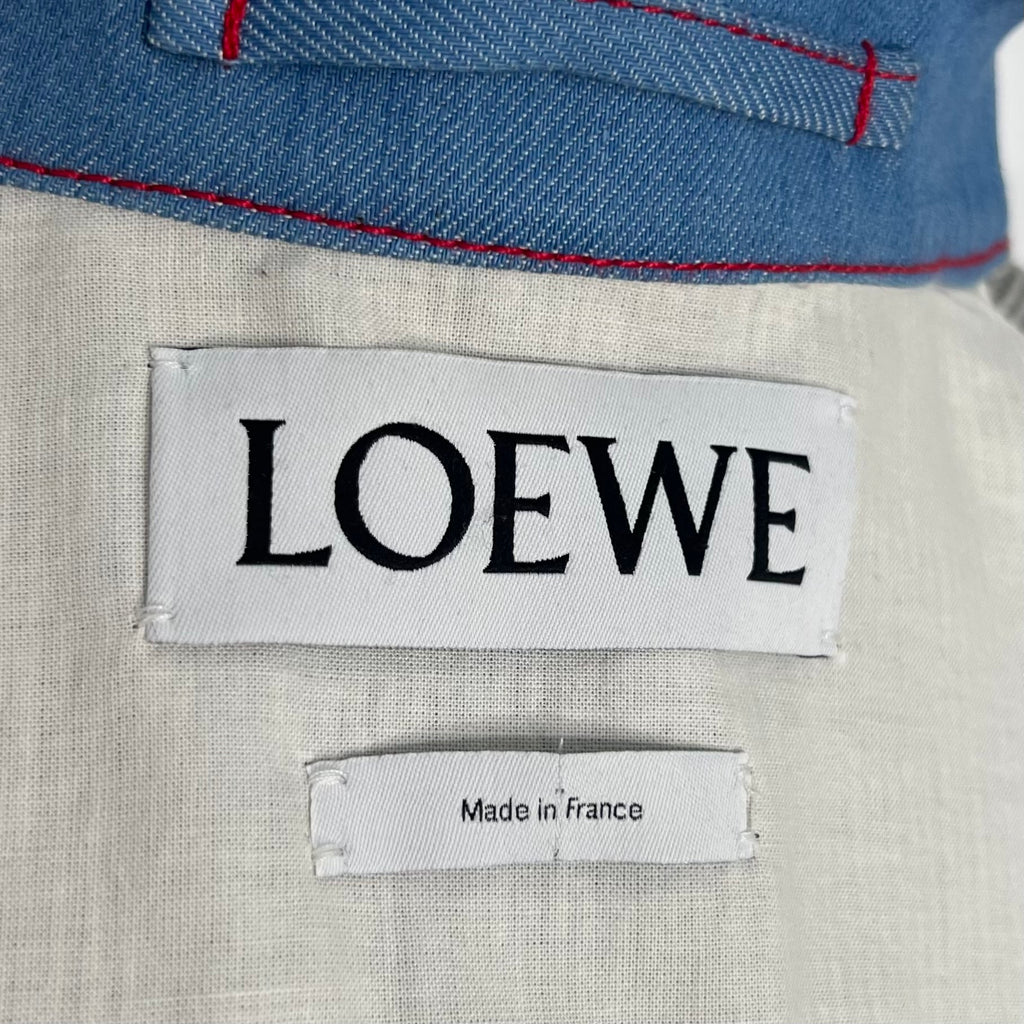 LOEWE - Blue logo striped denim jacket