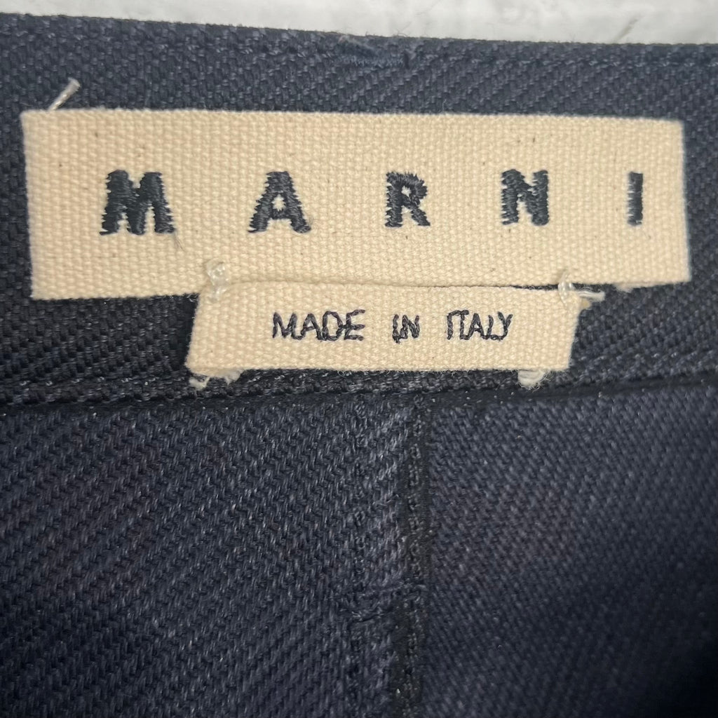 MARNI - Dark navy wide leg short