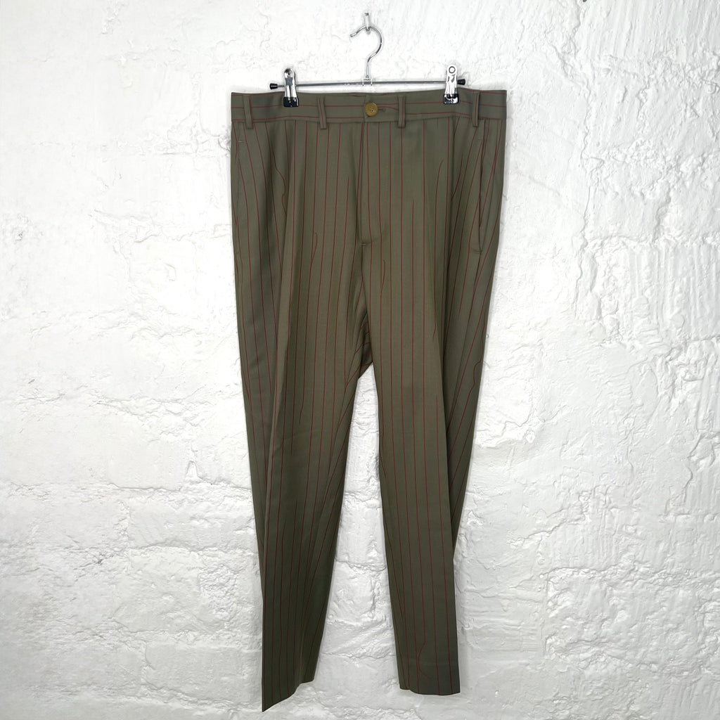 VIVIENNE WESTWOOD - Green & Burgundy striped pants