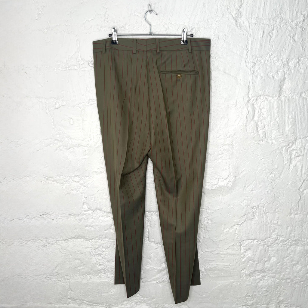VIVIENNE WESTWOOD - Green & Burgundy striped pants