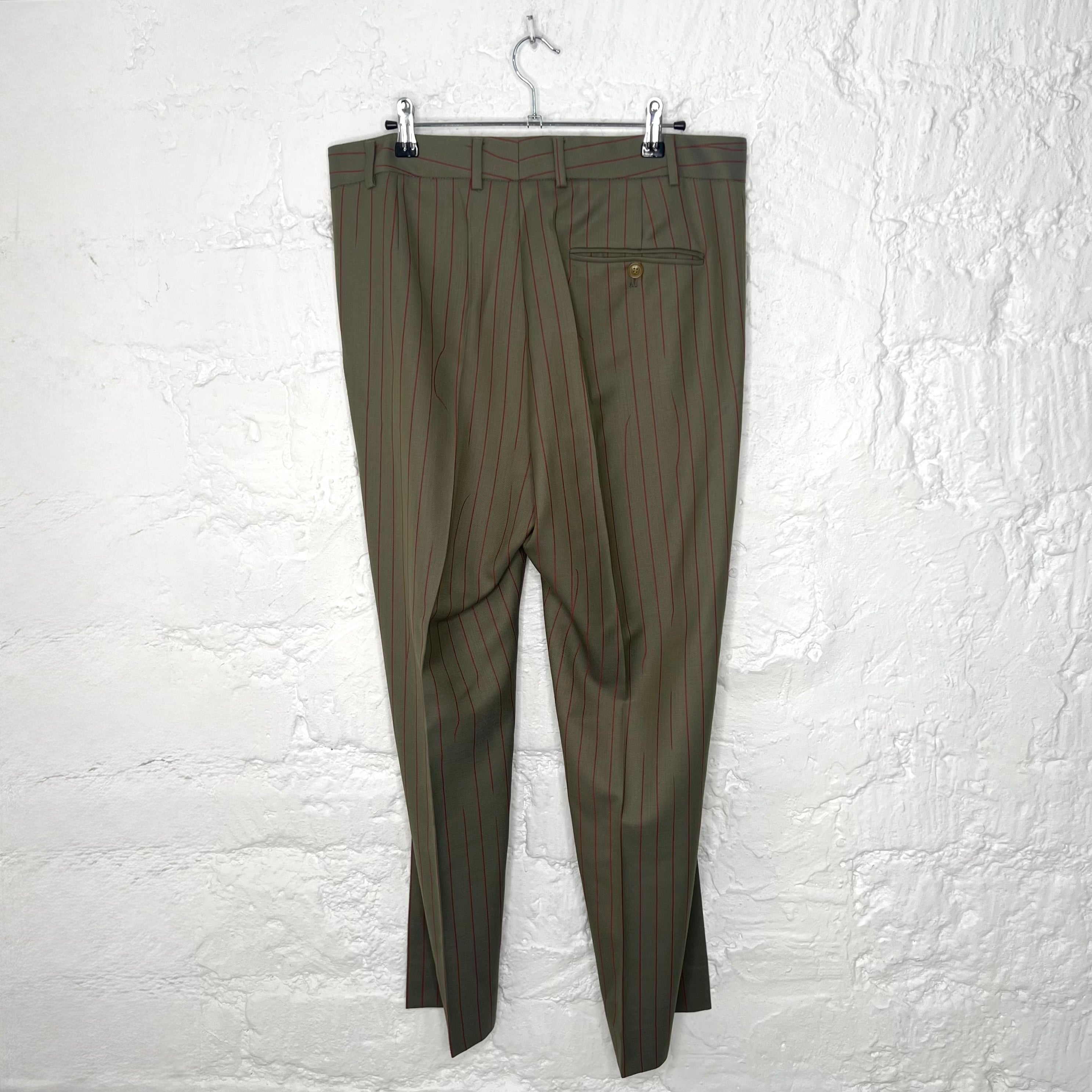 VIVIENNE WESTWOOD - Green & Burgundy striped pants