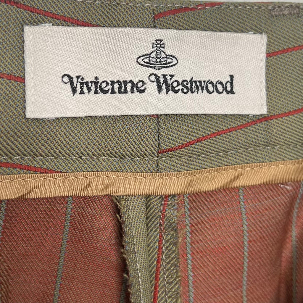 VIVIENNE WESTWOOD - Green & Burgundy striped pants