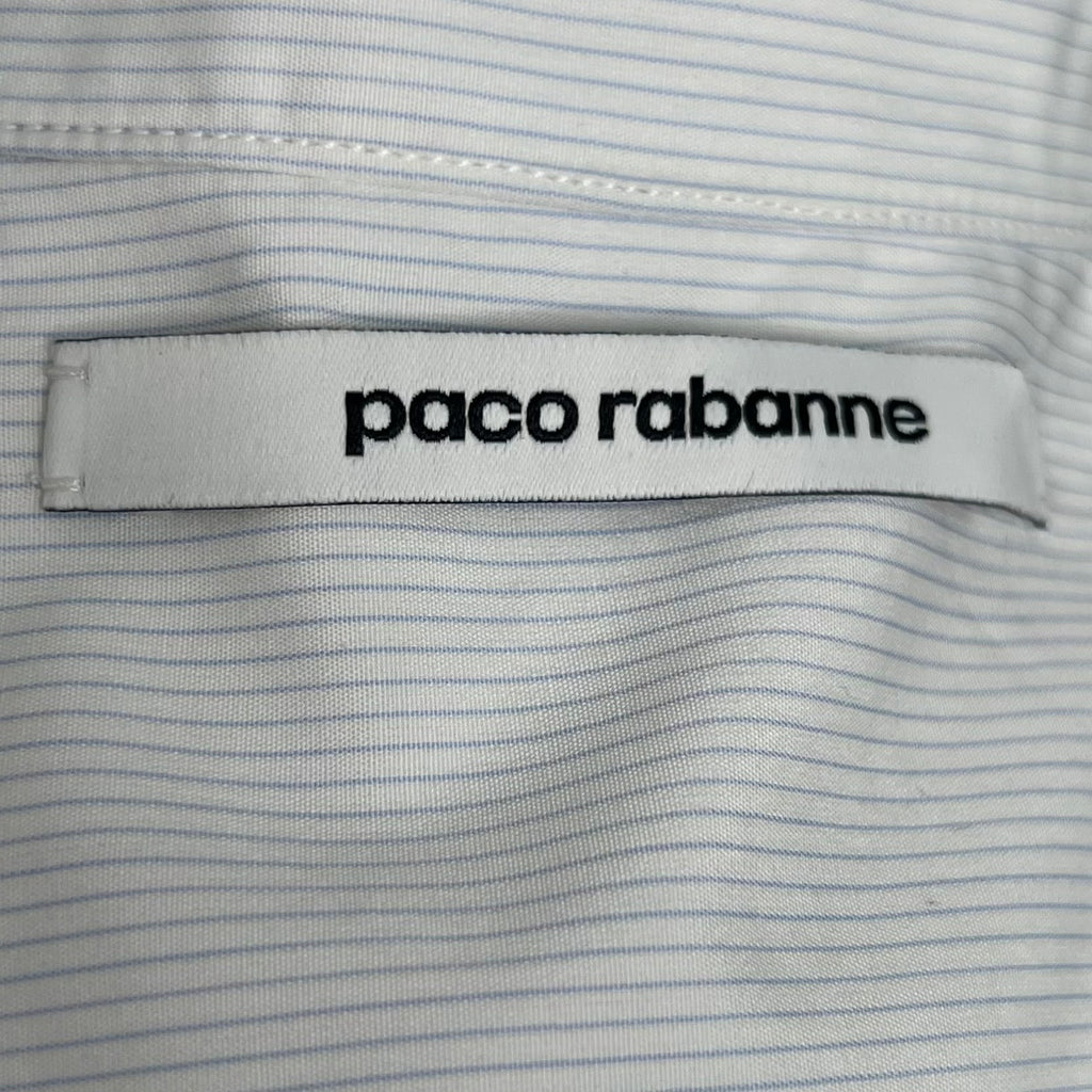 PACO RABANNE - White stripped asymmetrical shirt