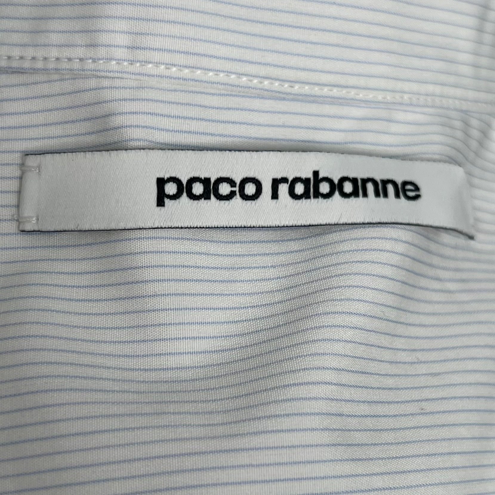 PACO RABANNE - White stripped asymmetrical shirt