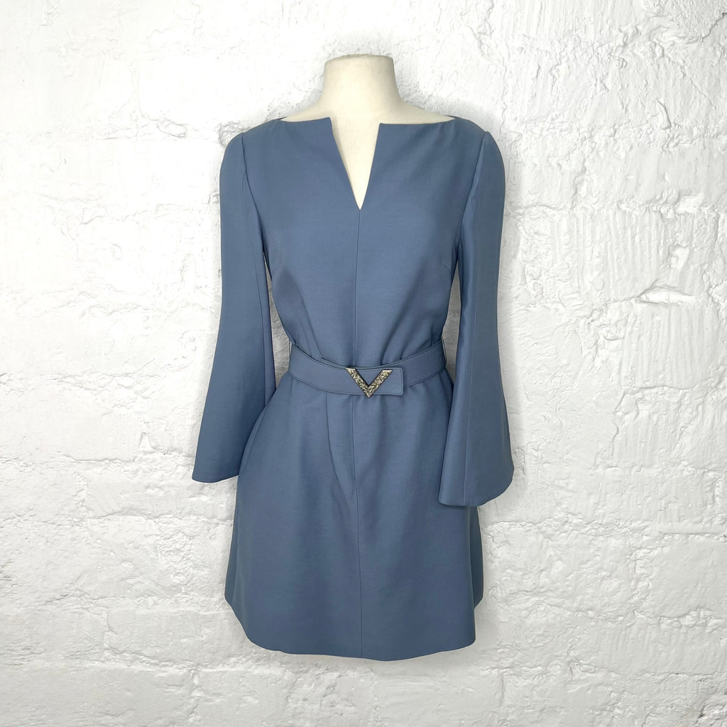 VALENTINO - Blue belted shift dress