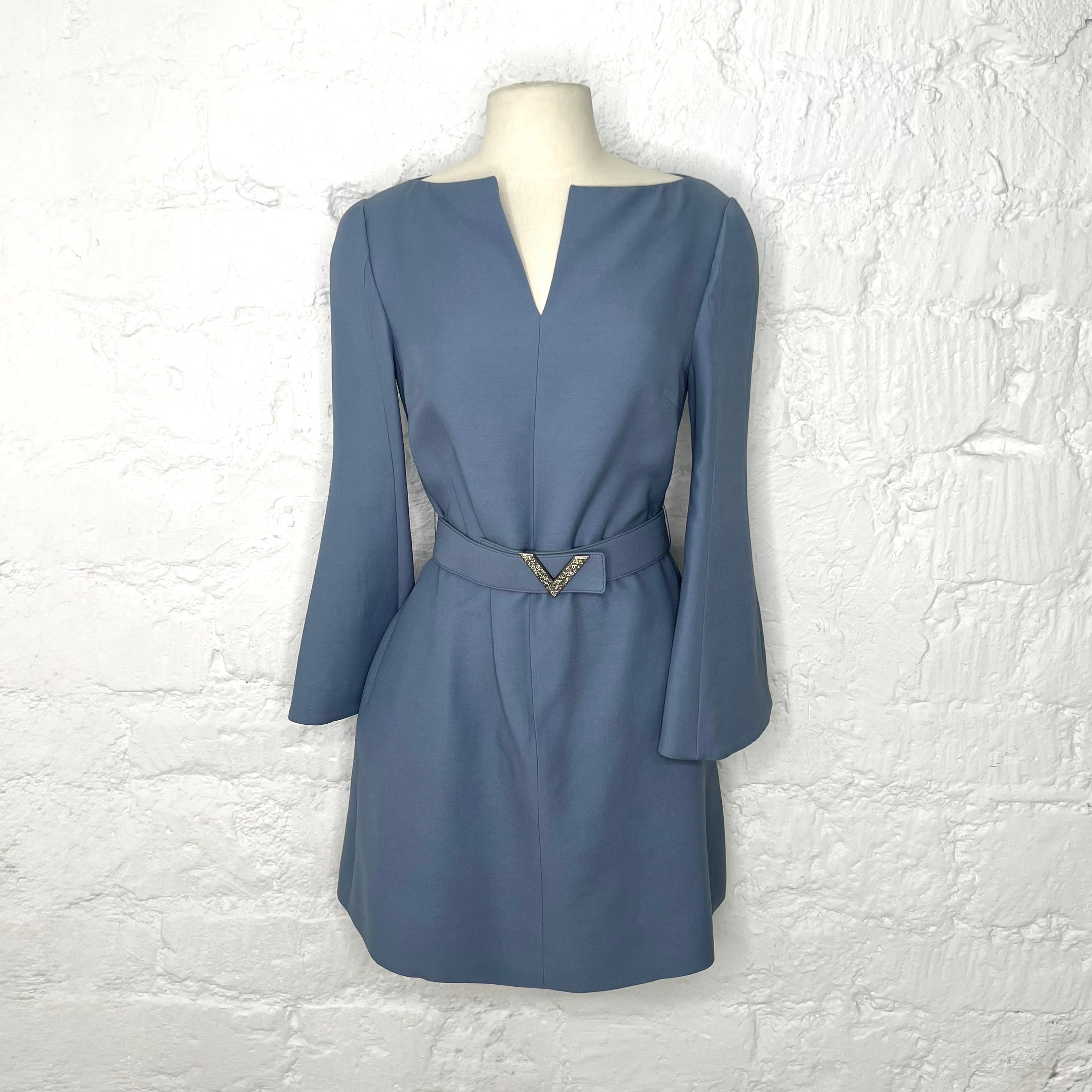 VALENTINO - Blue belted shift dress