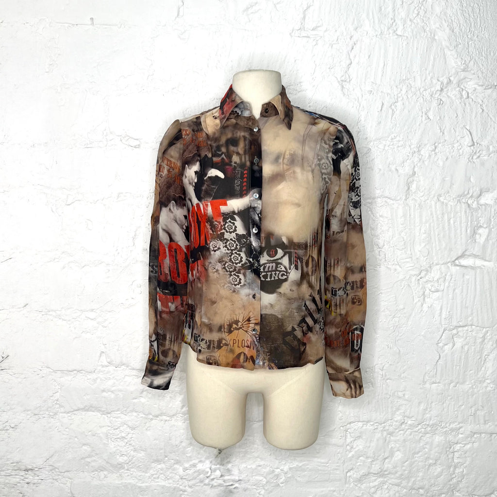 GALLIANO - Printed silk satin shirt