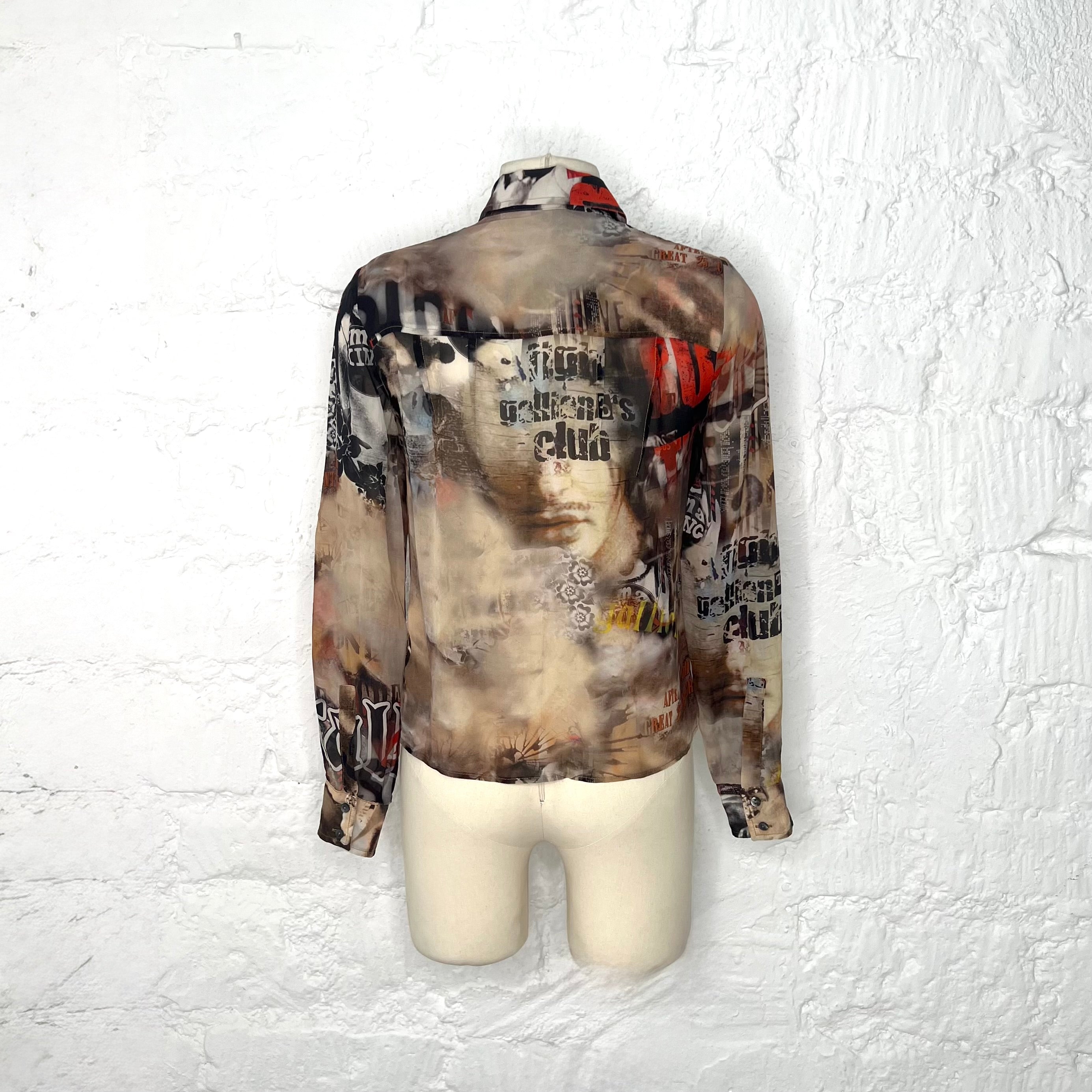 GALLIANO - Printed silk satin shirt